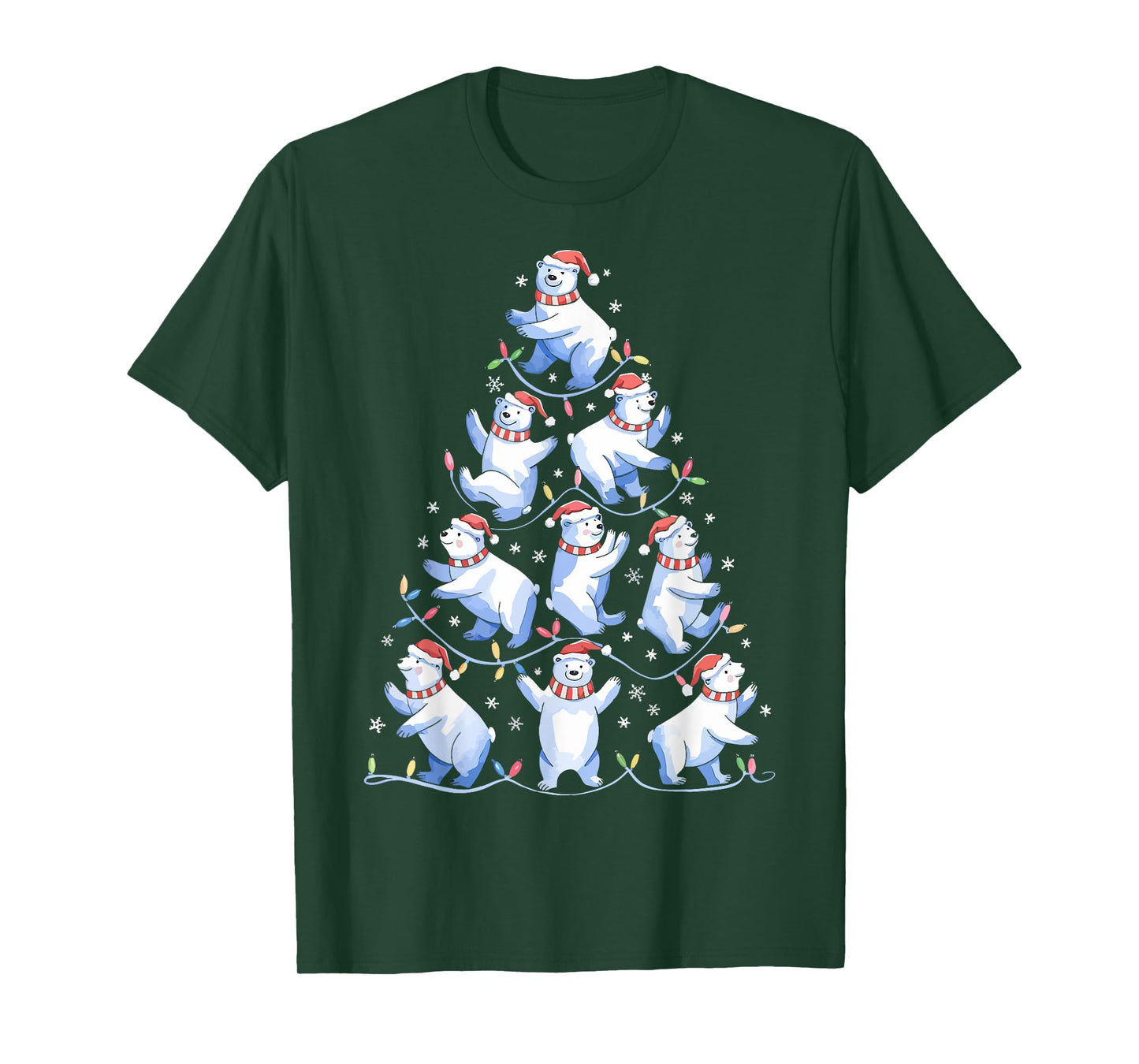 Polar Bear Christmas Tree Funny Ice Bear Holiday T-Shirt
