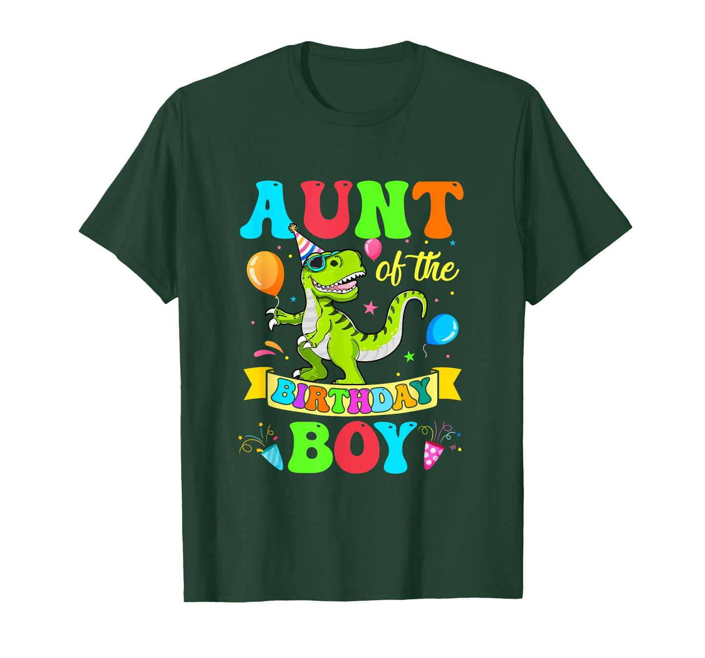 Love Family Matching Aunt Of The Birthday Boy T-Rex Dinosaur Birthday Party T-Shirt