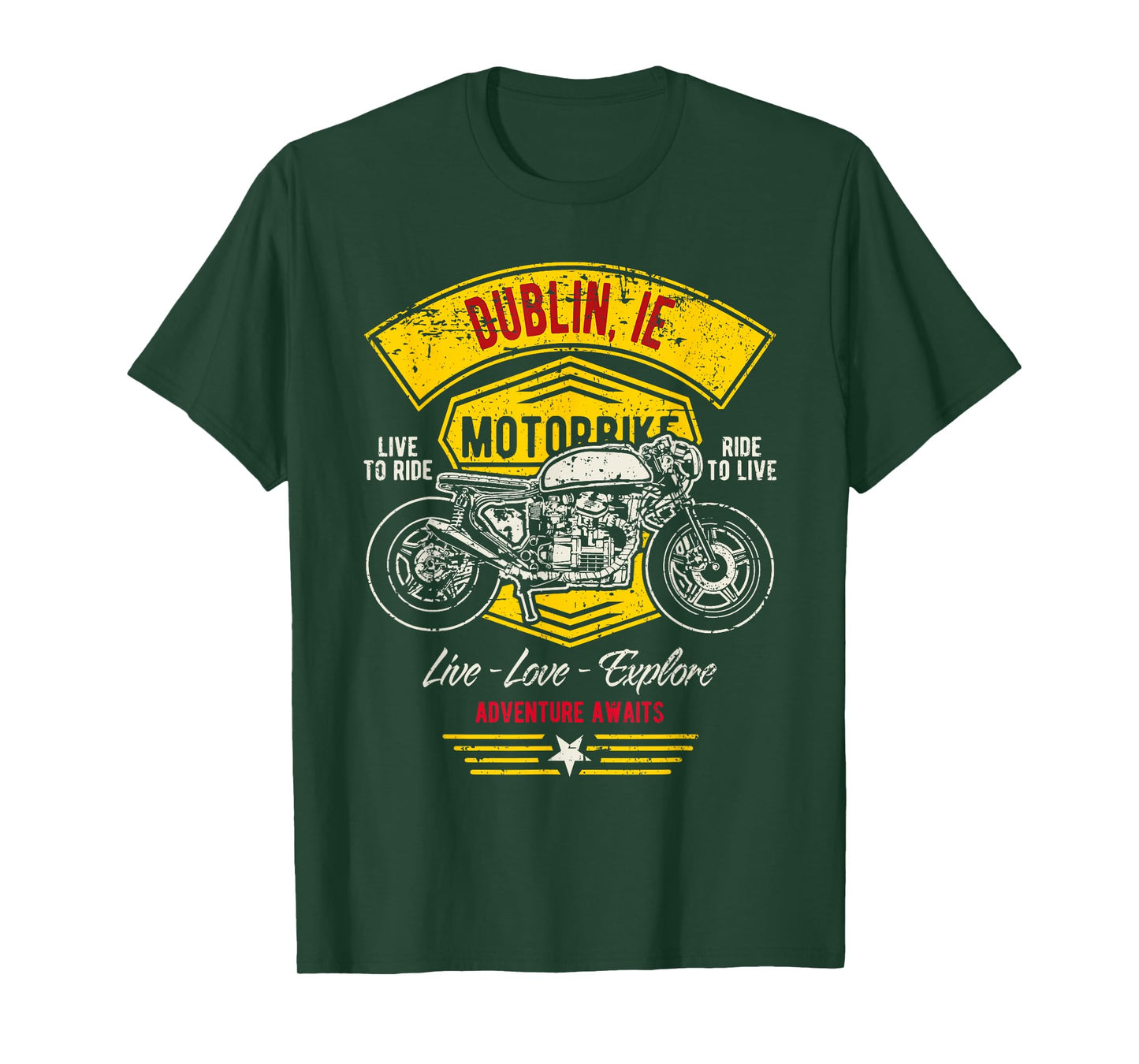 Dublin Ireland Retro Motorcycle Design T-Shirt
