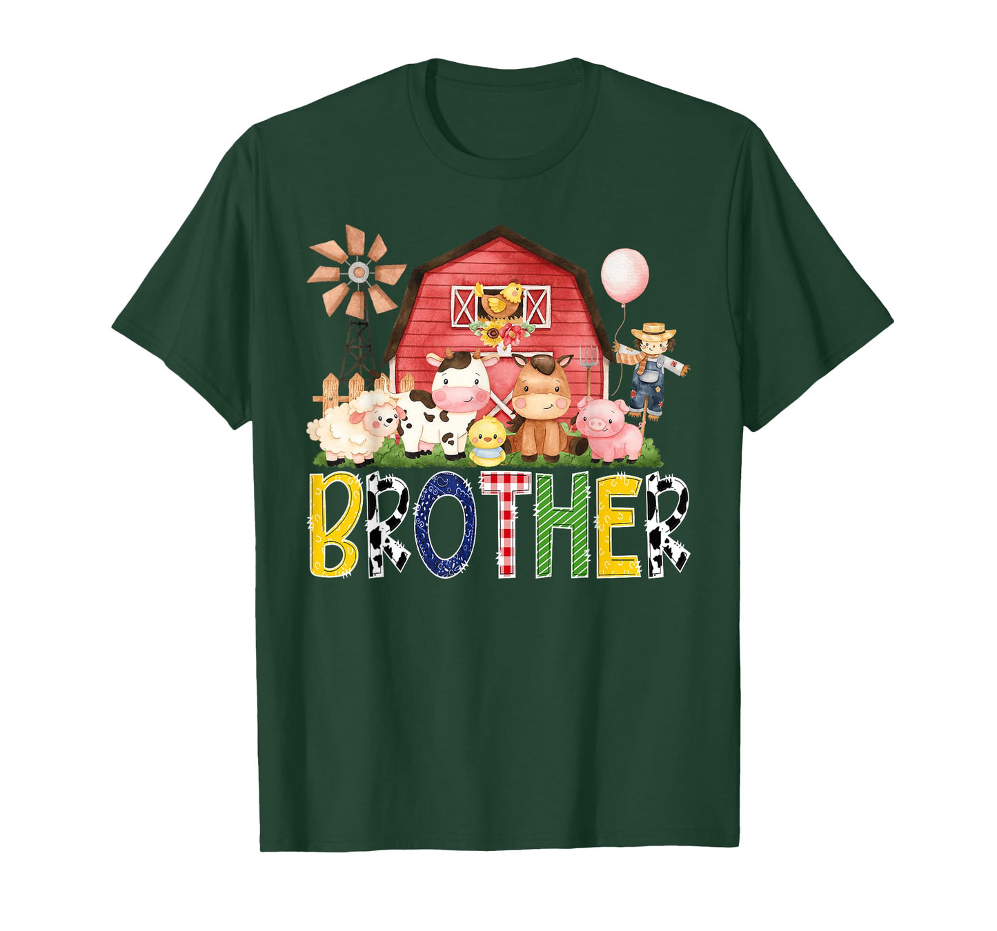 Brother Of The Birthday Boy/Girl/Kids Red Farm Cow T-Shirt