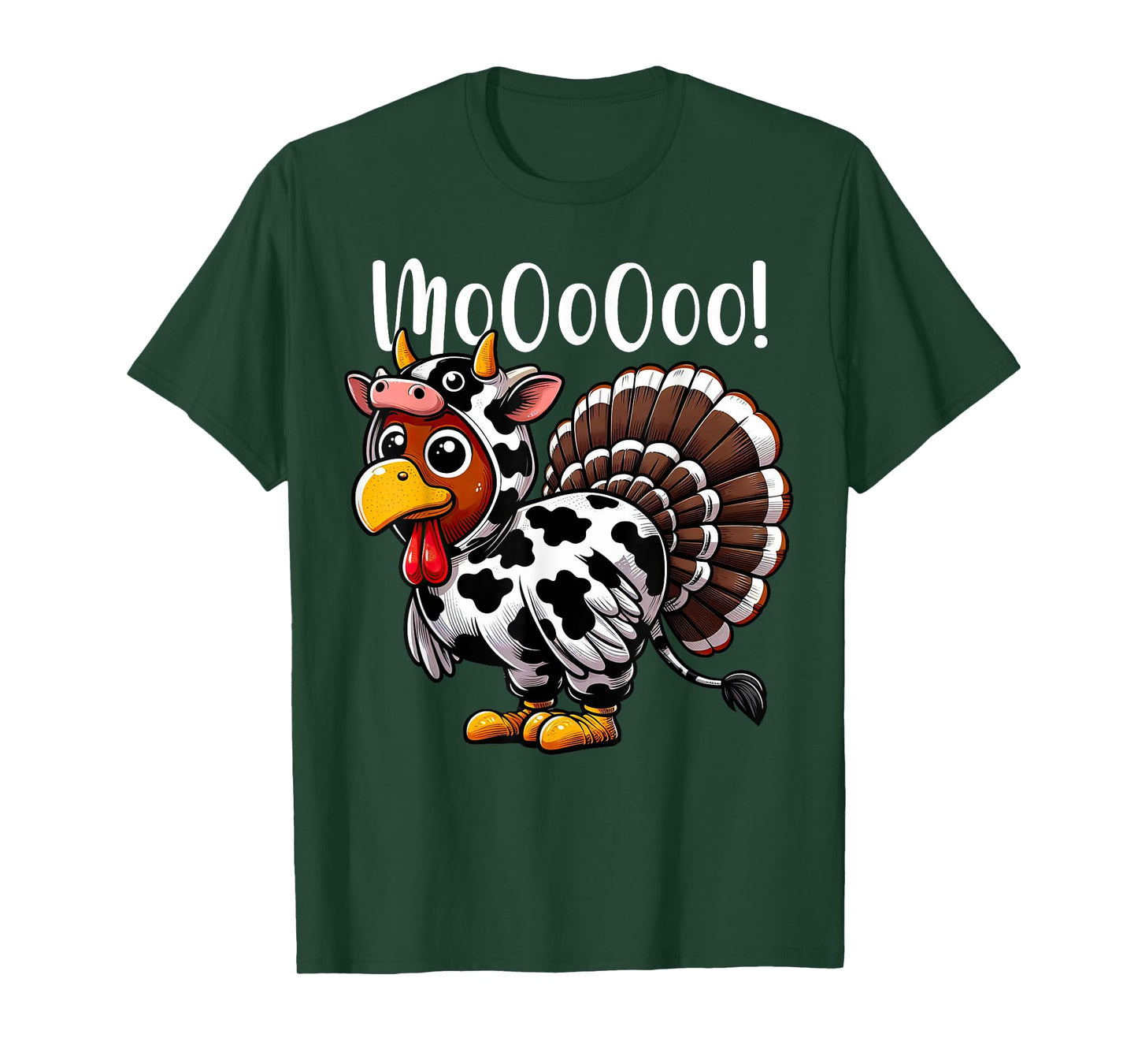 Turkey Moo Cow Costume Funny Thanksgiving T-Shirt