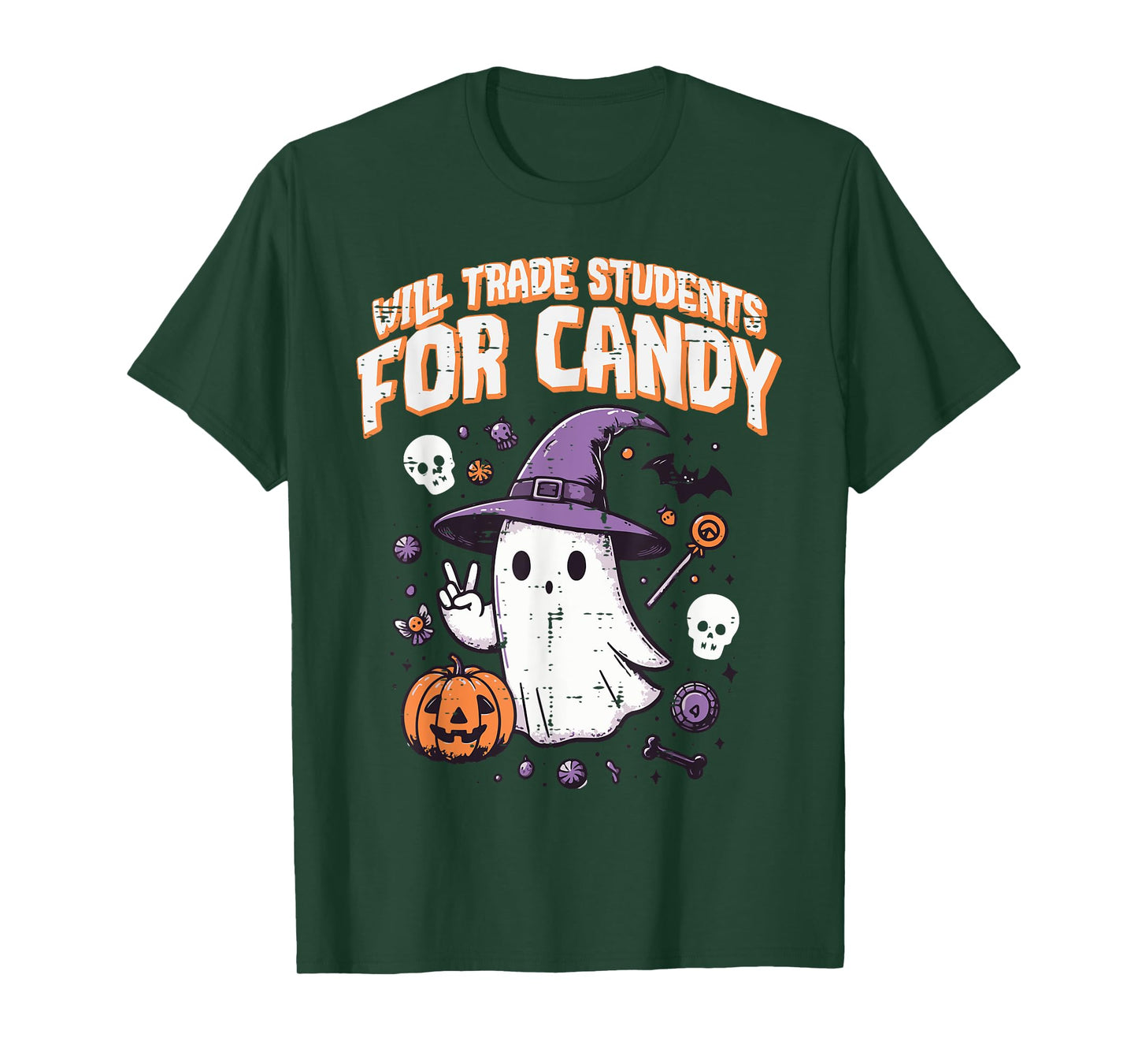 Halloween Teacher Trade Students for Candy Costume Women T-Shirt