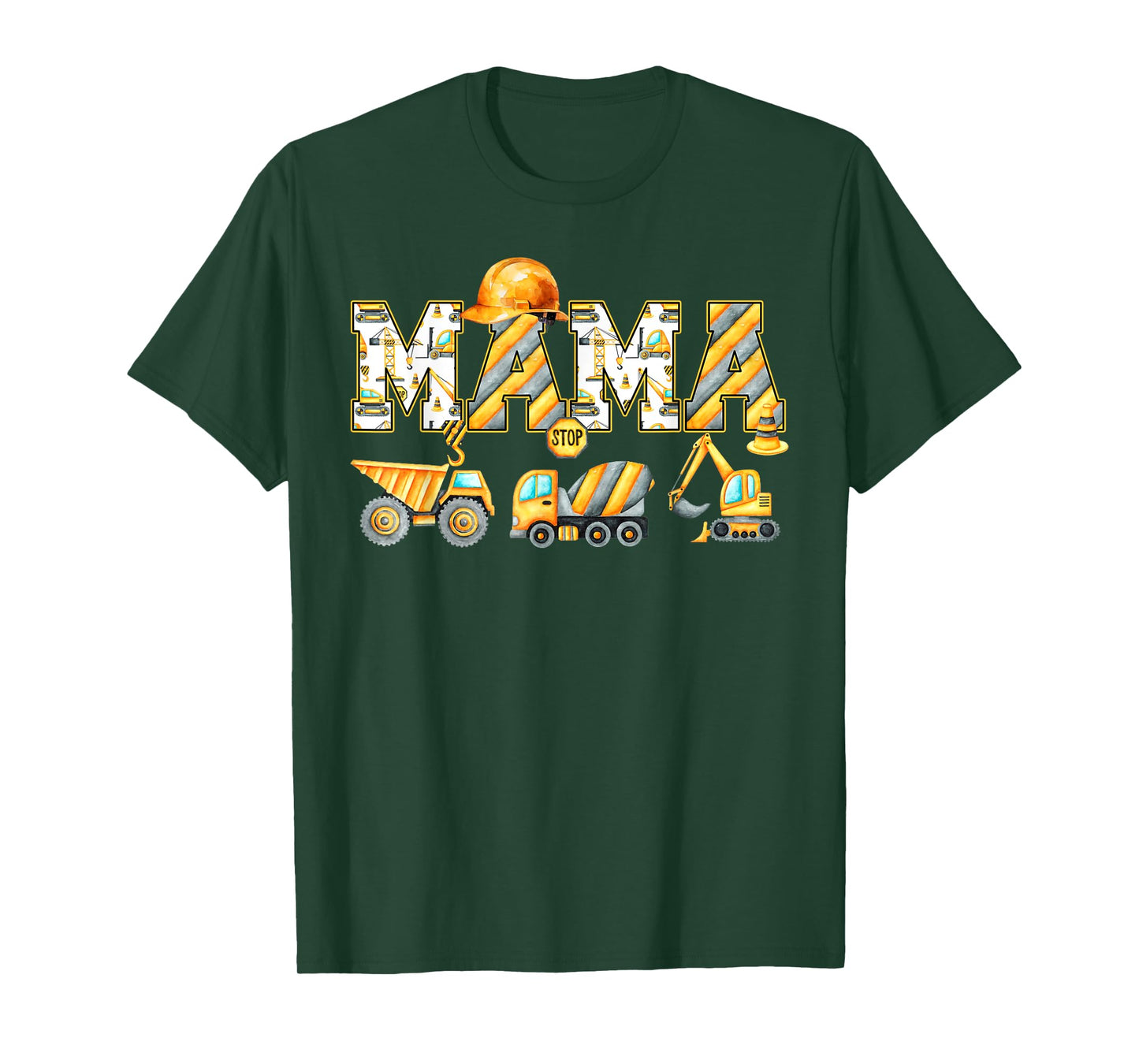 Funny Mama Construction Excavator Kids Matching Family Party T-Shirt