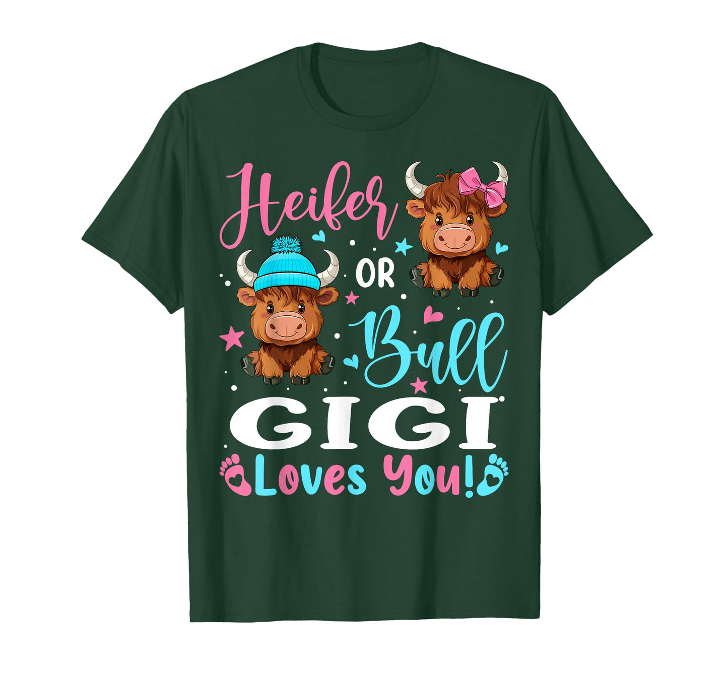 Bull or Heifer Gigi Loves You Highland Cow Lover T-Shirt