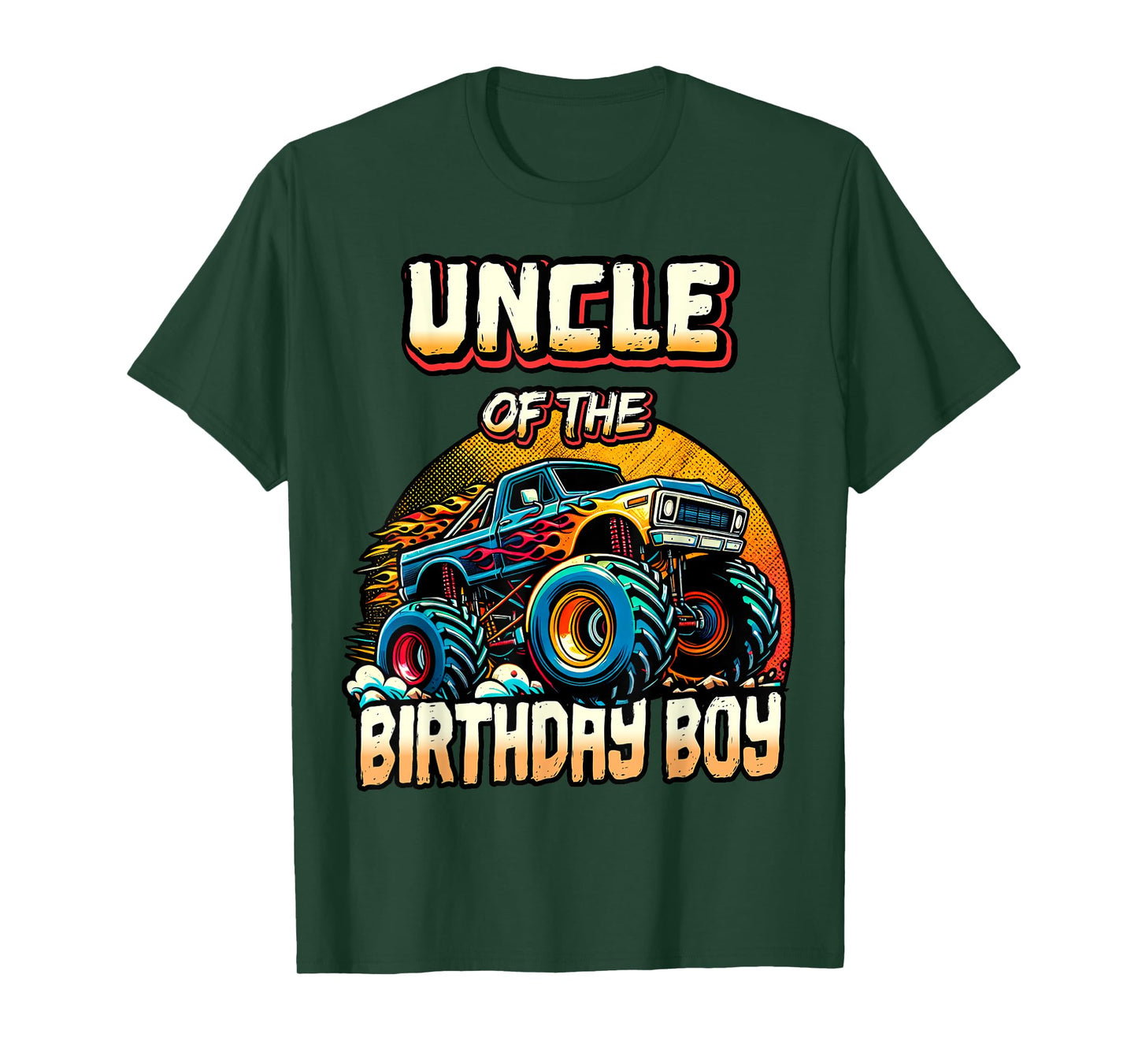 Uncle of the Birthday Boy Monster Truck Birthday Party T-Shirt