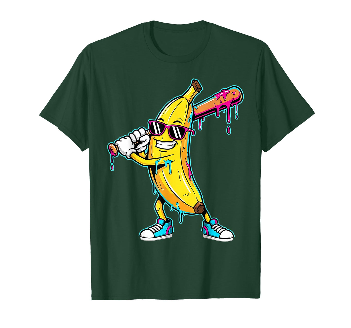 Banana Funny Baseball Drip Kids Youth Boys Girls T-Shirt