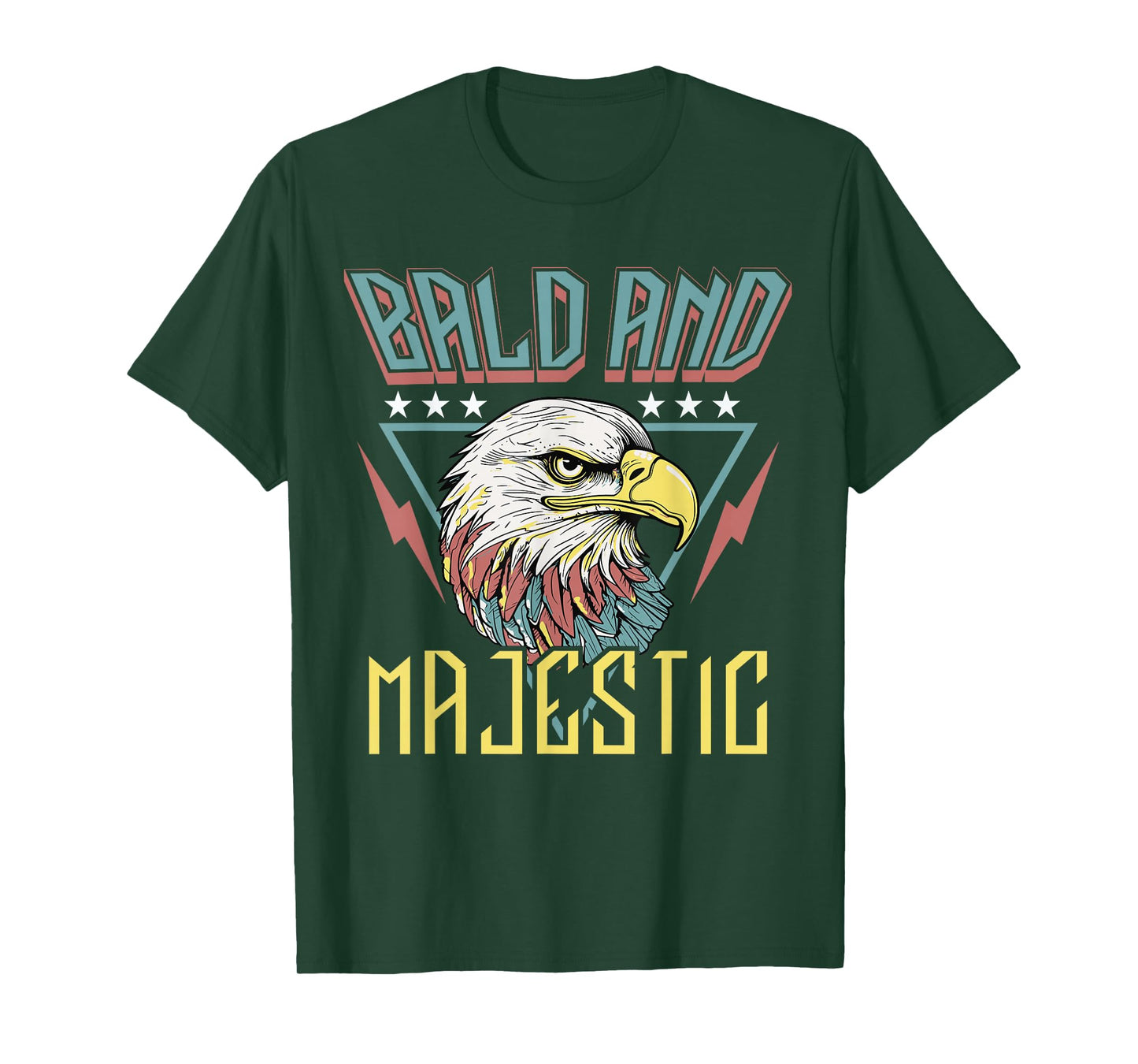 Bald & Majestic Retro Dad Husband Grandpa Joke Men Funny T-Shirt
