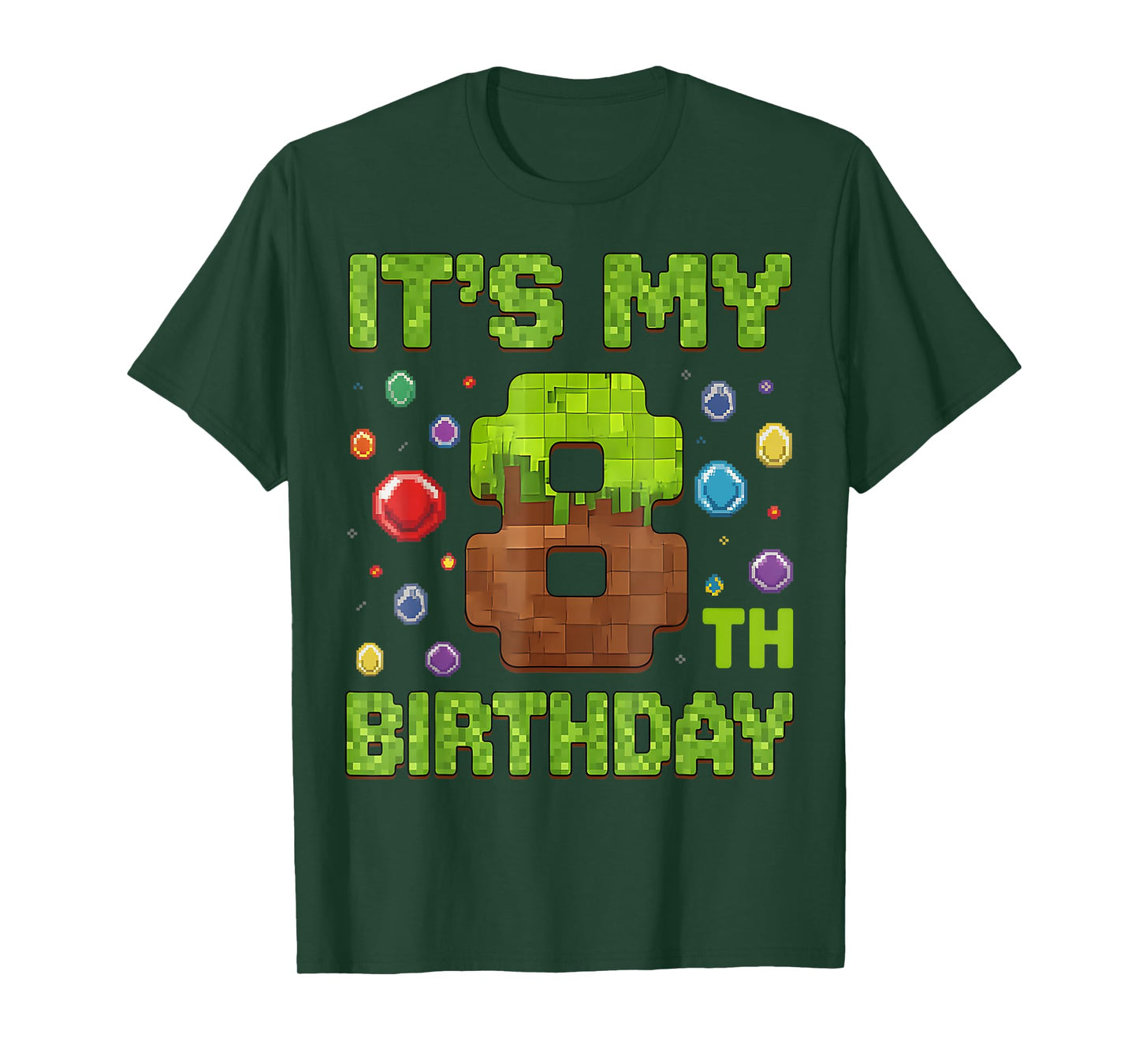 Kids It's My 8th Birthday Video Game Pixel 8 Year Old T-Shirt