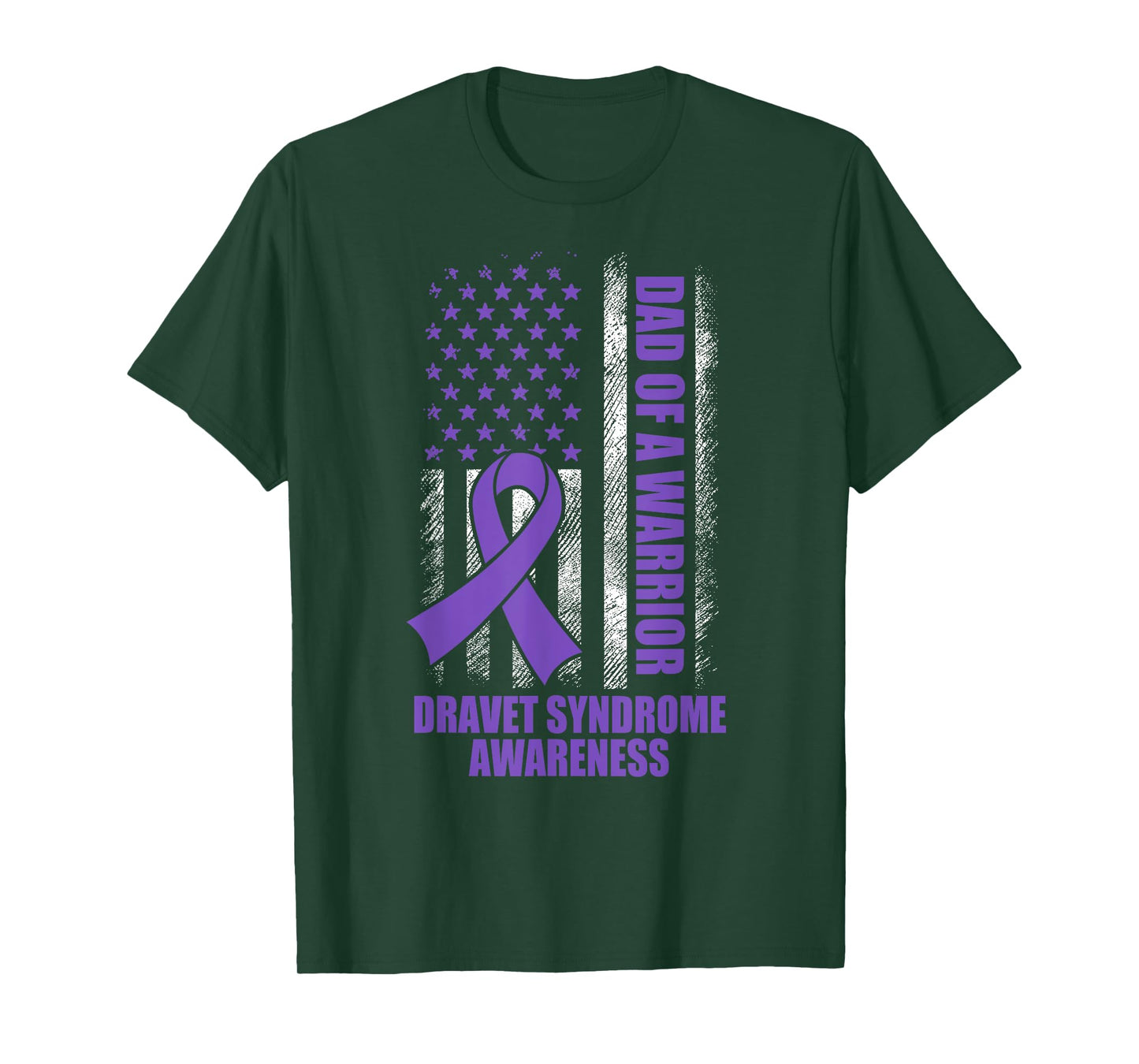 Proud Dad Of A Warrior Dravet Syndrome Awareness US Flag T-Shirt