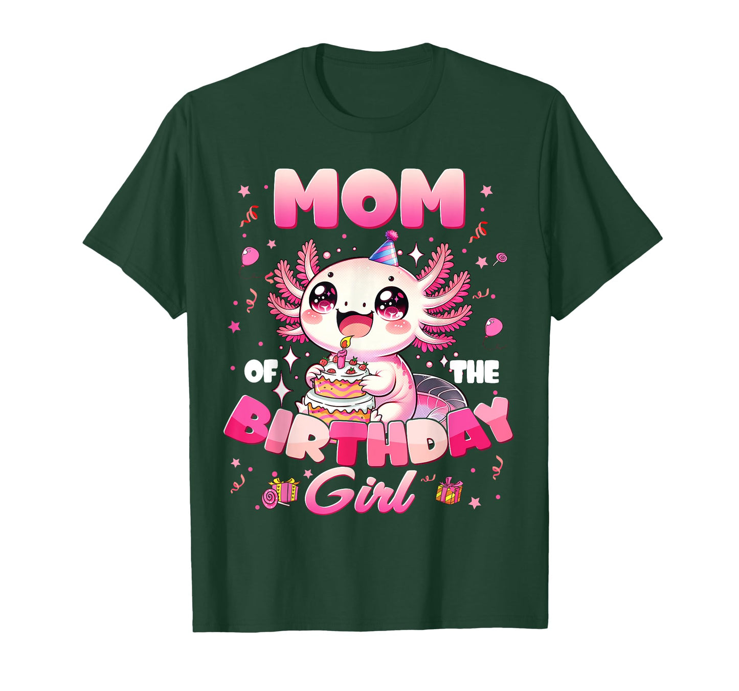 Mom And Dad Of The Birthday Axolotl Family Matching Party T-Shirt