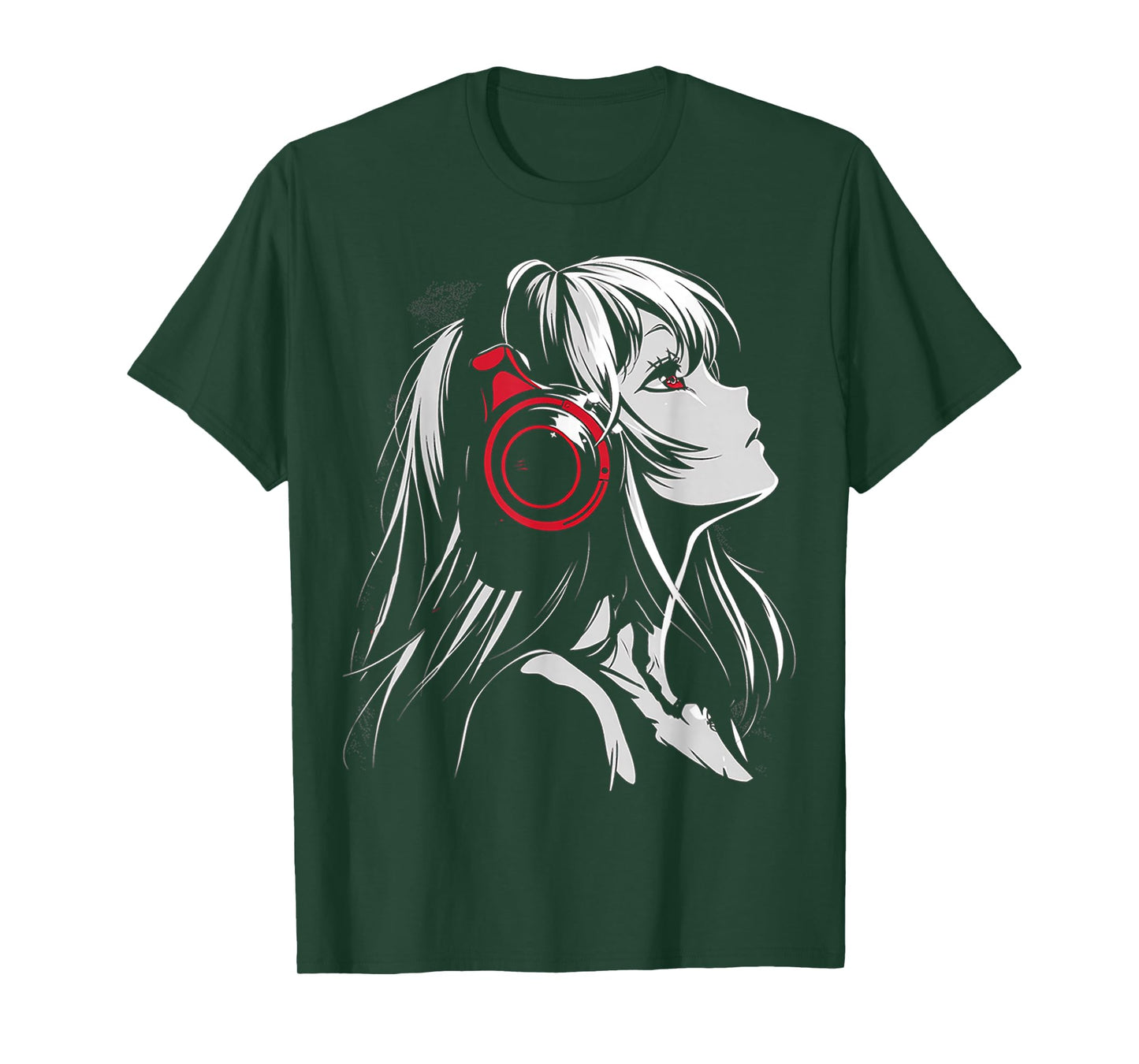 Anime Manga Motif Headphone Artwork Anime T-Shirt