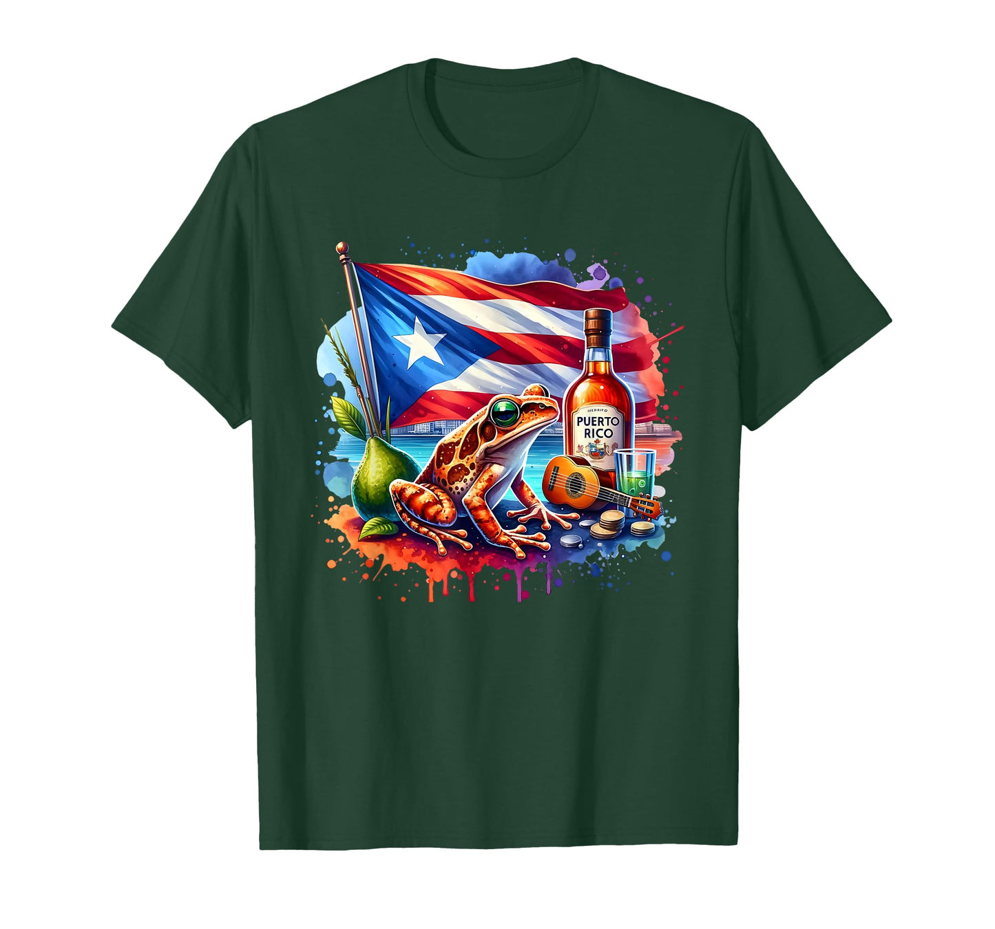 Coqui Frog Puerto Rico Puerto Rican Flag Heritage Month T-Shirt