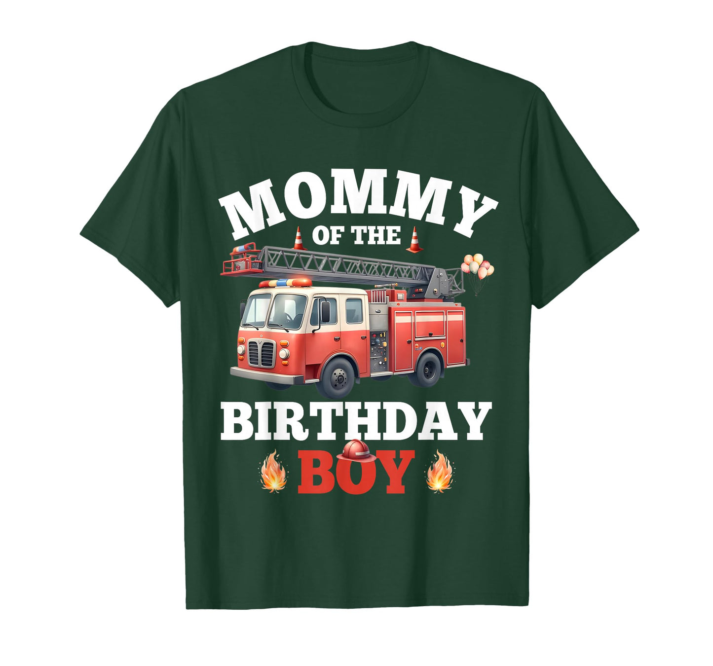 Mommy of The Birthday Boy Fire Truck Firefighter Family T-Shirt