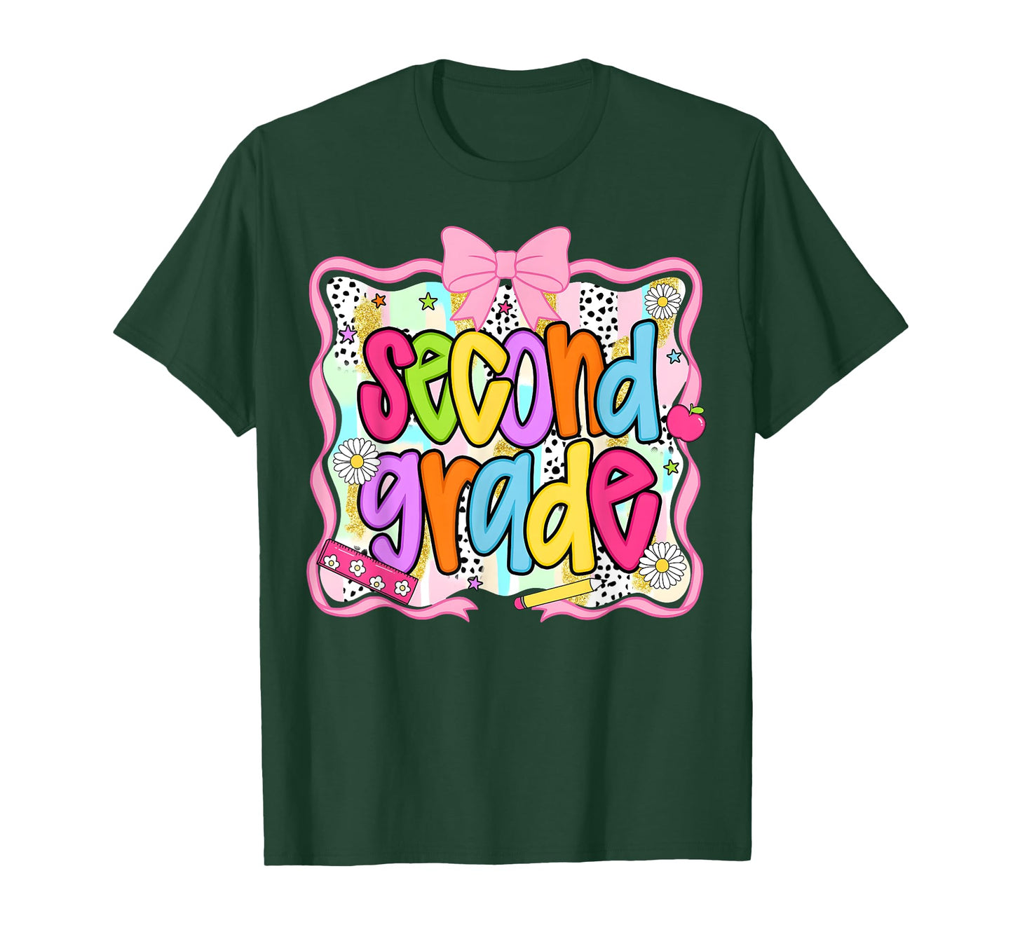 Second Grade Coquette Bow First Day Back To School T-Shirt