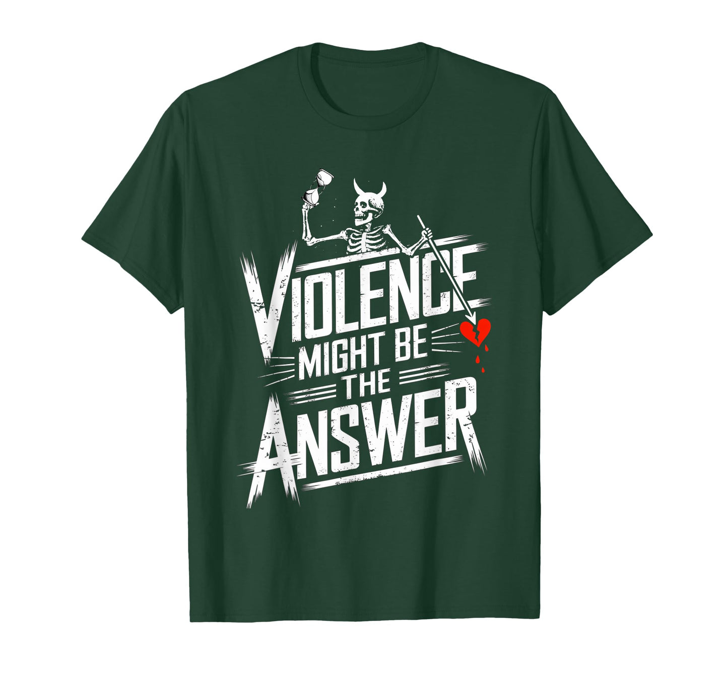 Violence Might Be-The Answer Funny Pirate Skull T-Shirt