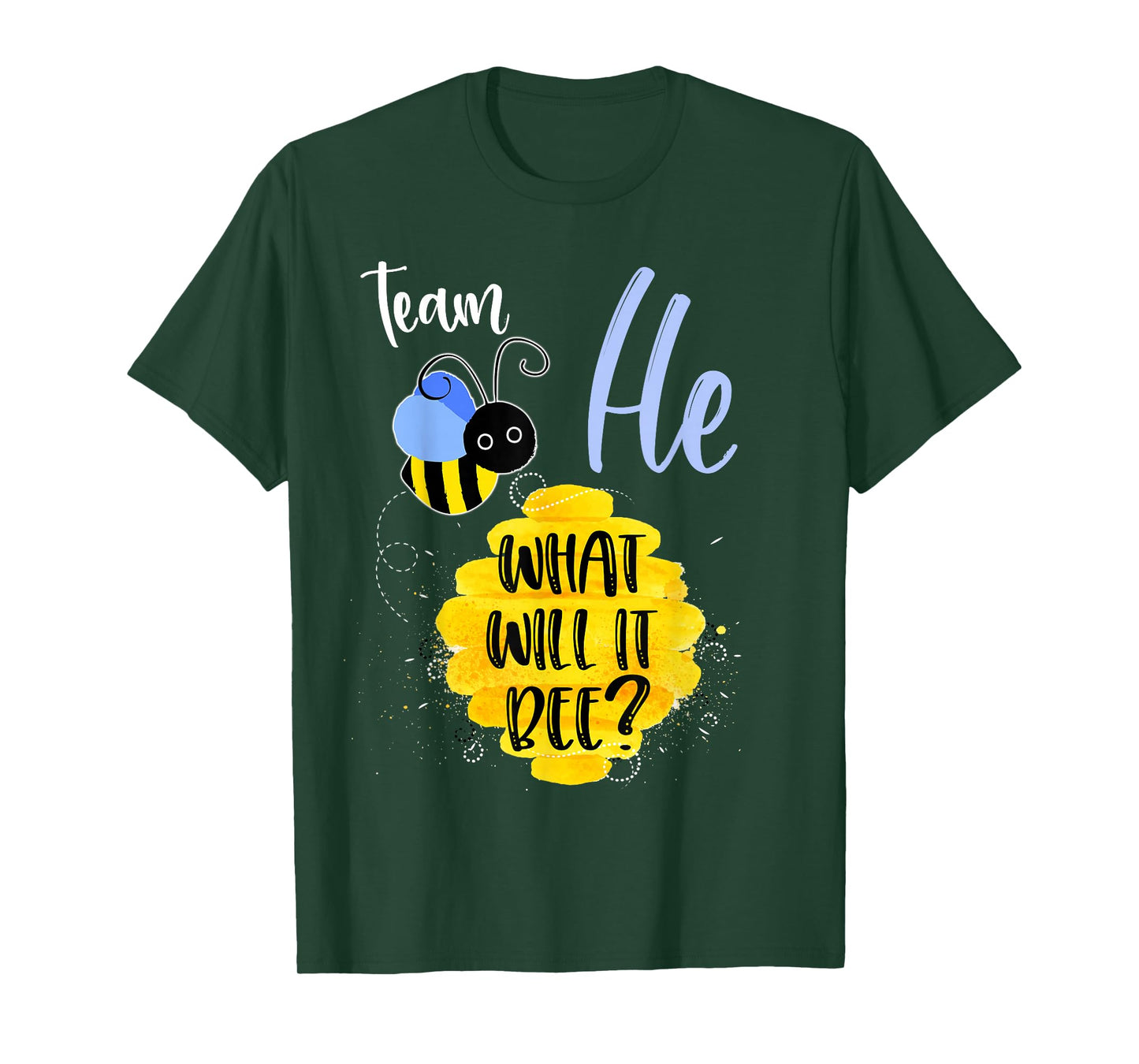 Gender Reveal Team HE Shirt Boy What Will It Bee or She Tee T-Shirt