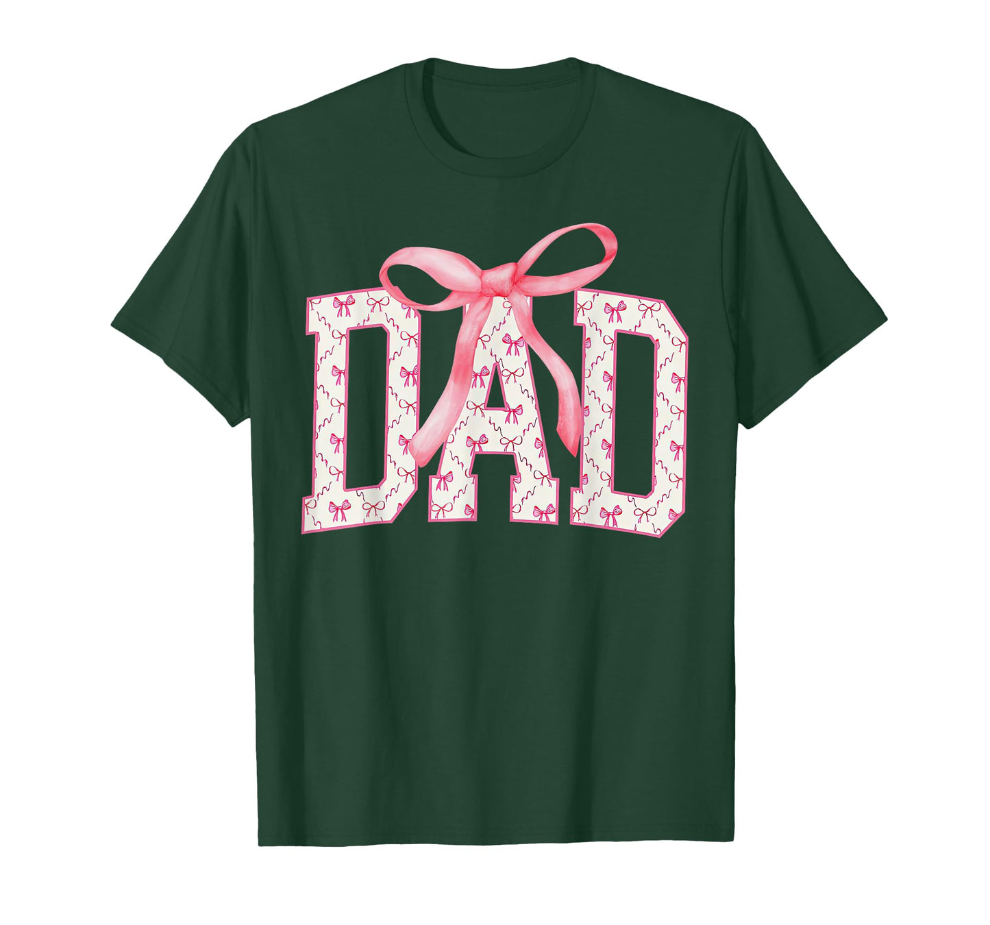 Retro Pink Coquette Bow Dad Funny Father Daddy Fathers Day T-Shirt