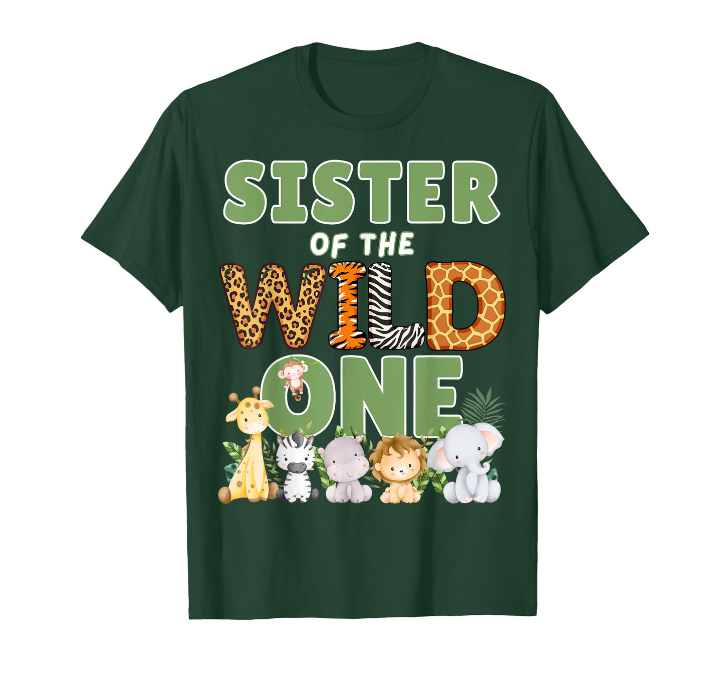 Sister Of The Wild One 1st Birthday Safari Family Matching T-Shirt