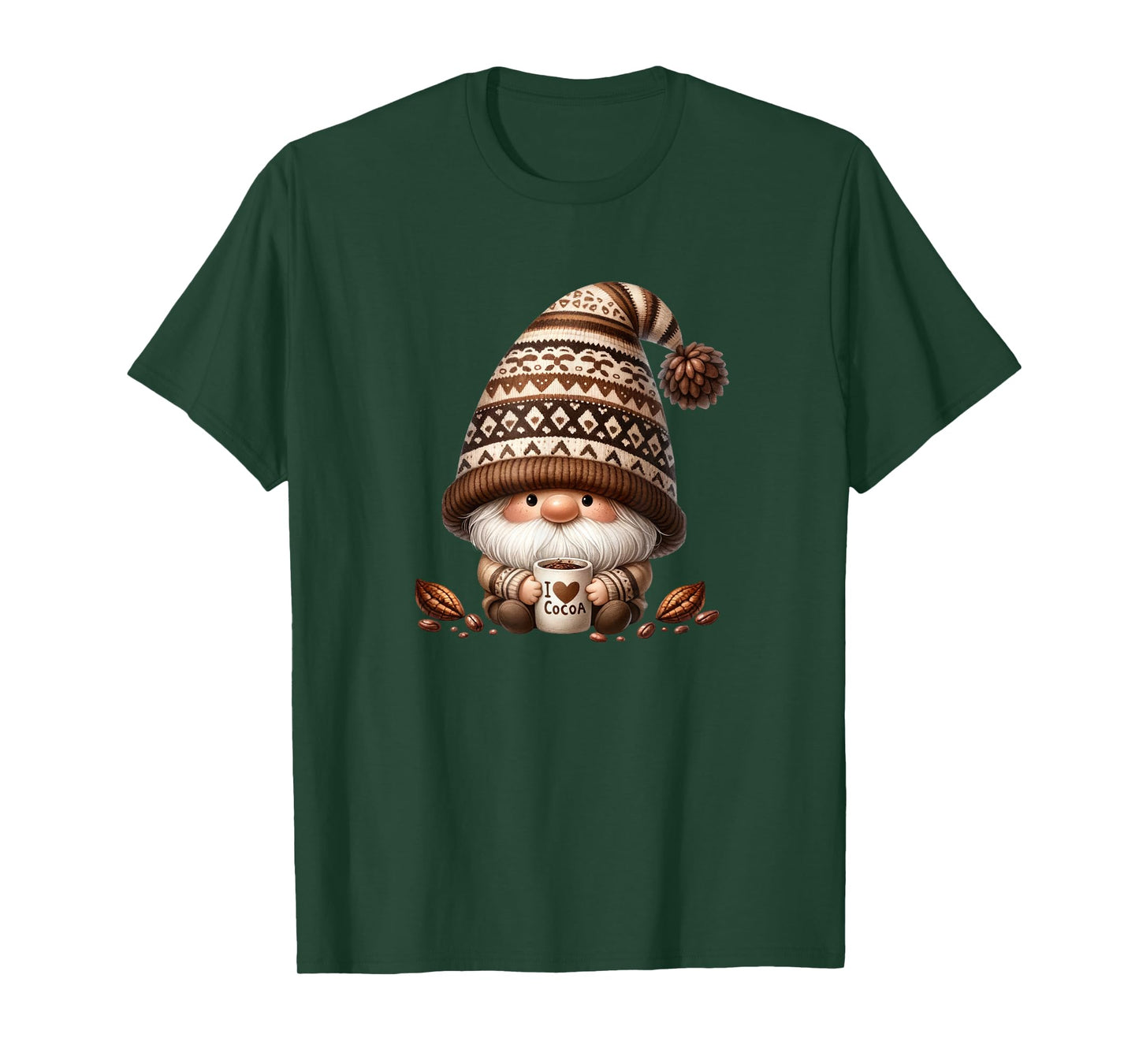 Winter Gnome in Knitted Sweater with Hot Cocoa Mugs for Fall T-Shirt