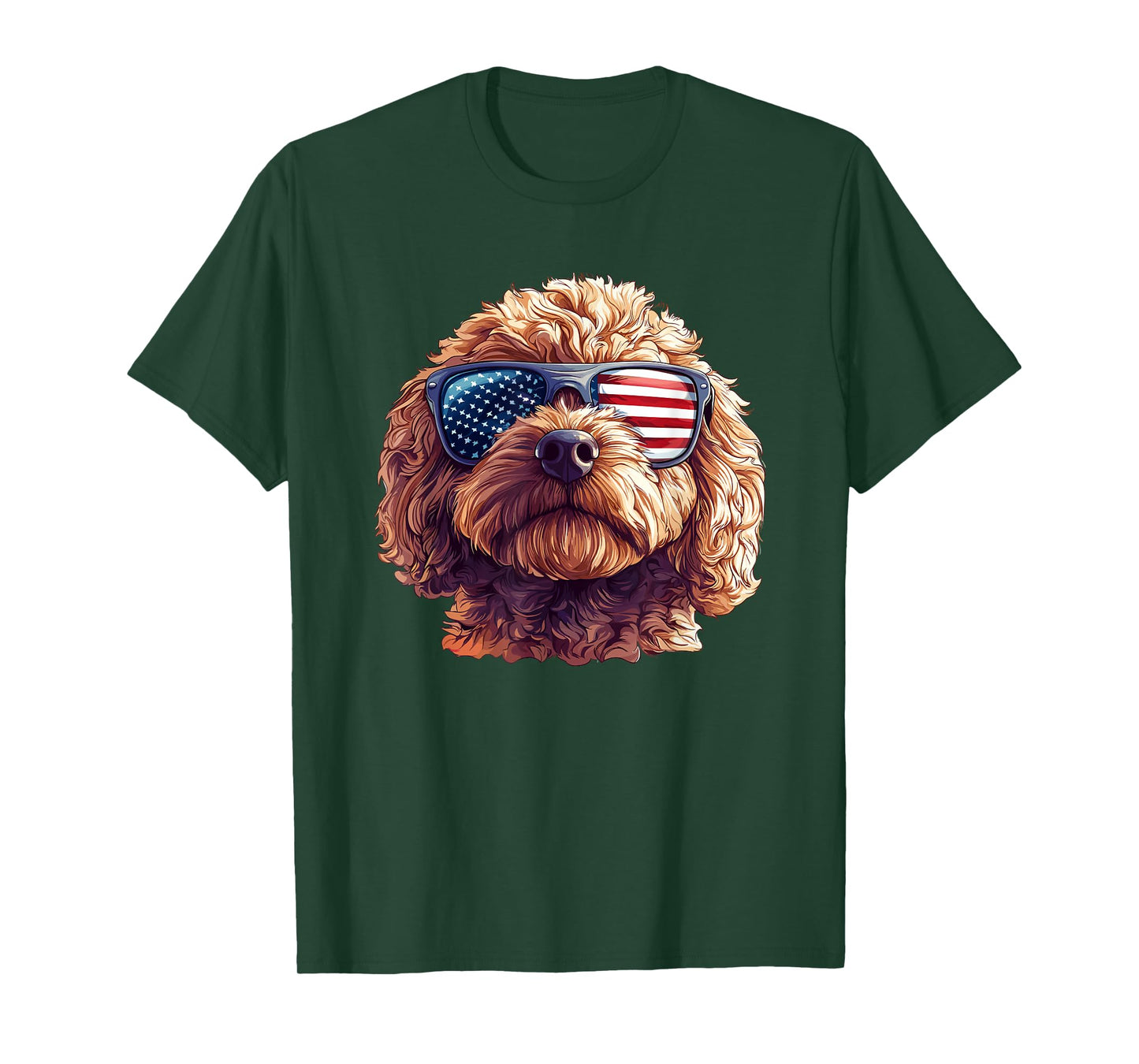 Patriotic Cavapoo USA Flag Sunglasses Dog Lover 4th Of July T-Shirt