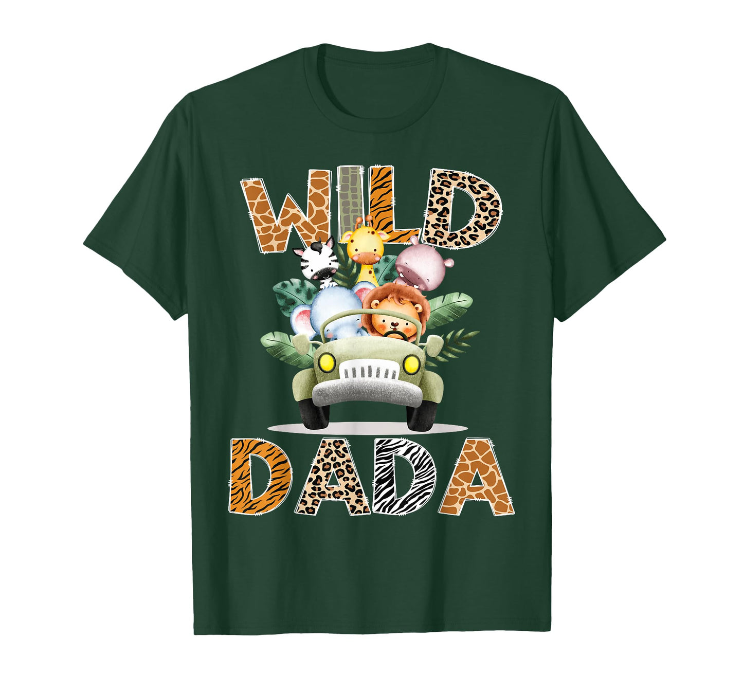 Wild Dada Safari Jungle Animals 1st Birthday Truck T-Shirt