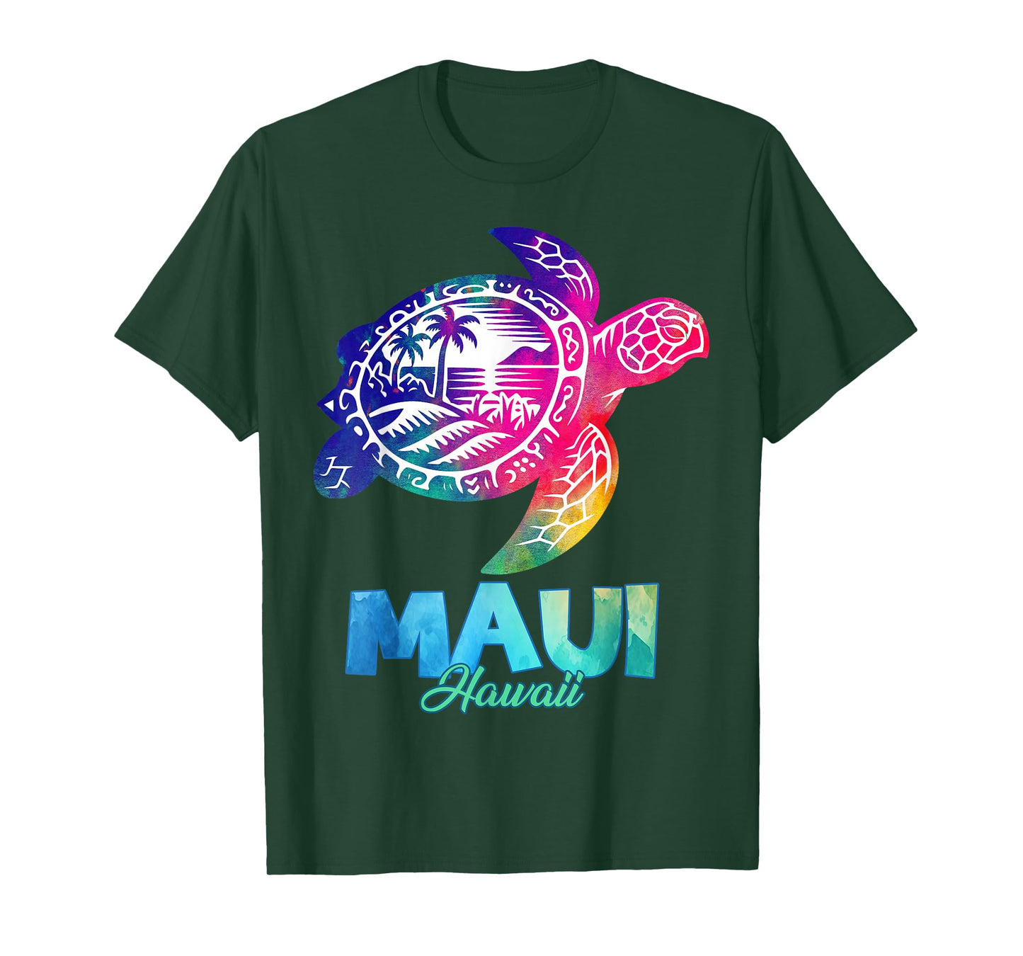 Maui Hawaii Turtle Tie Dye Summer Vacation Gifts Souvenir T-Shirt