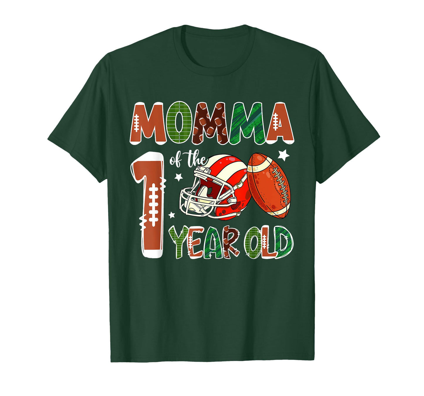 Momma Of The 1 Year Old Football Themed 1st Birthday Party T-Shirt