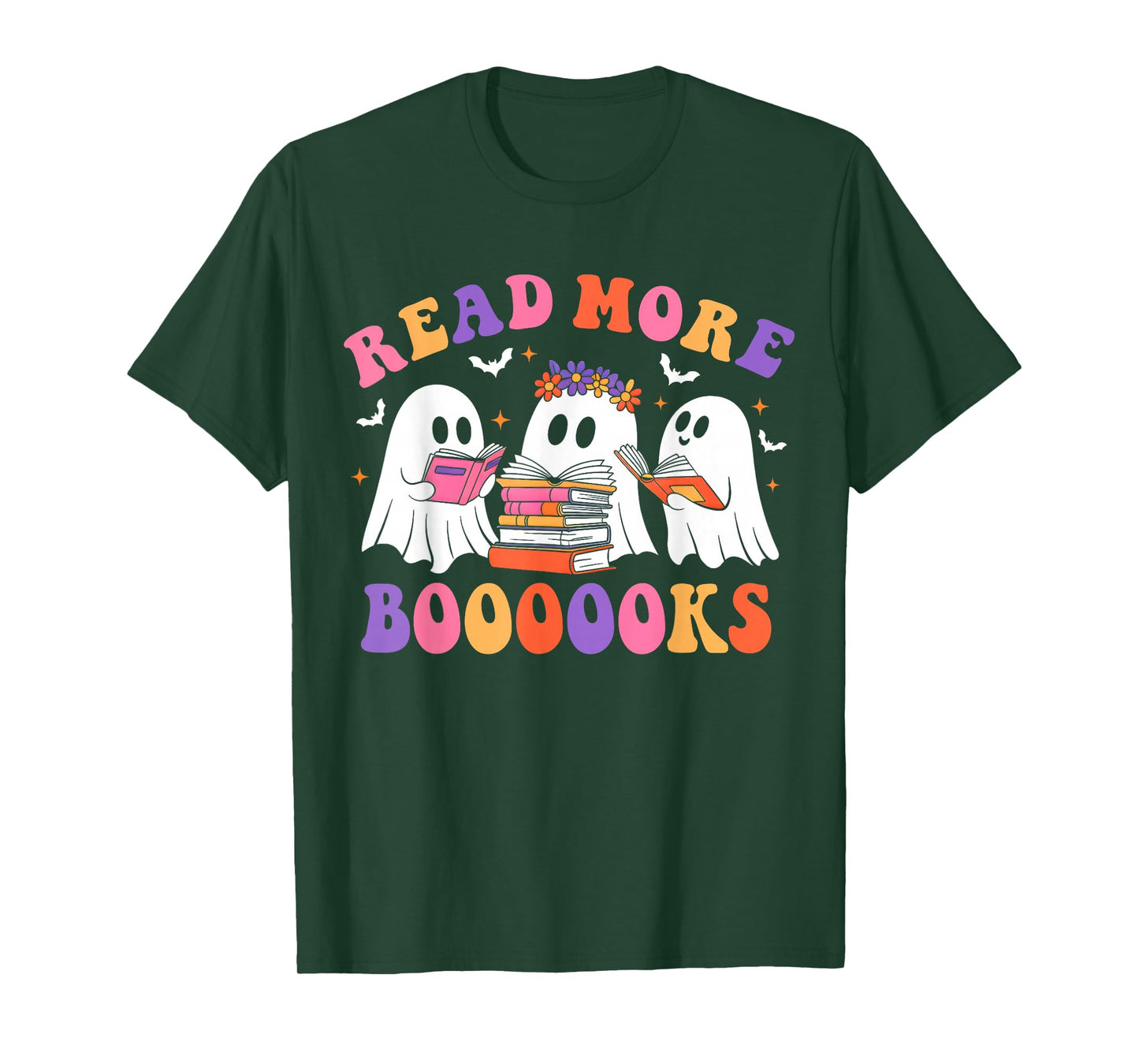 Cute Ghost Read More Books Lover Teacher Halloween Costume T-Shirt