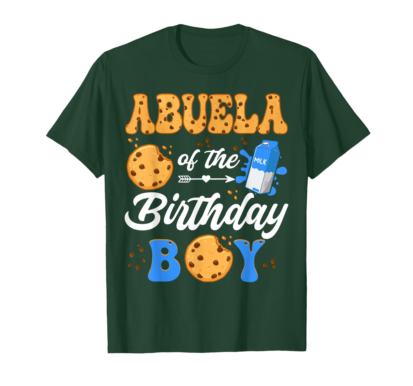 Abuela Of The Birthday Boy Milk And Cookies 1St Birthday T-Shirt