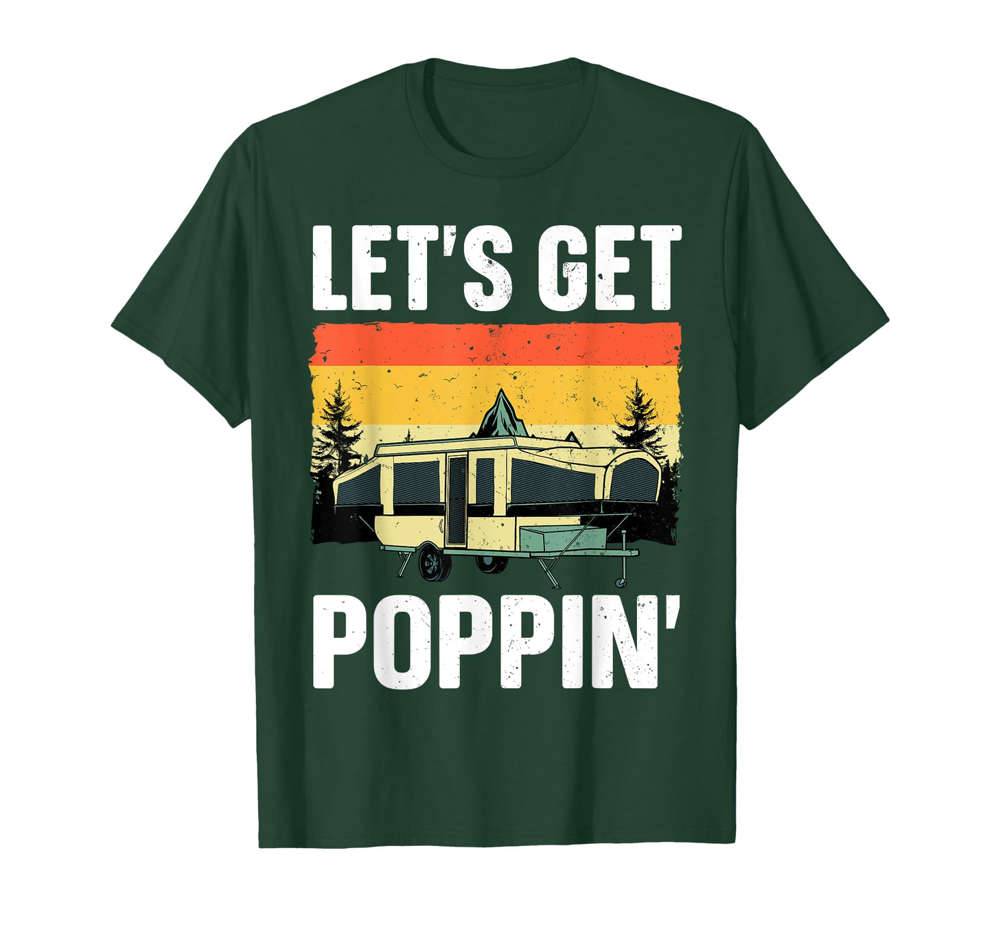Funny Pop Up Camper Art For Men Women Pop Up Trailer Camping T-Shirt