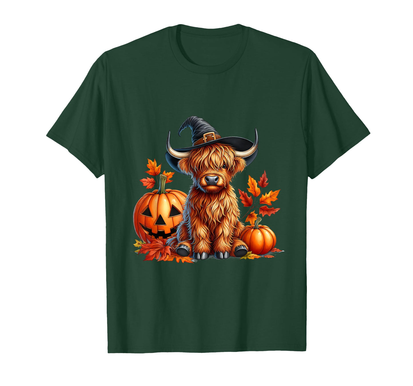 Witchy Cow Halloween Highland Cow Spooky Season Fall Autumn T-Shirt