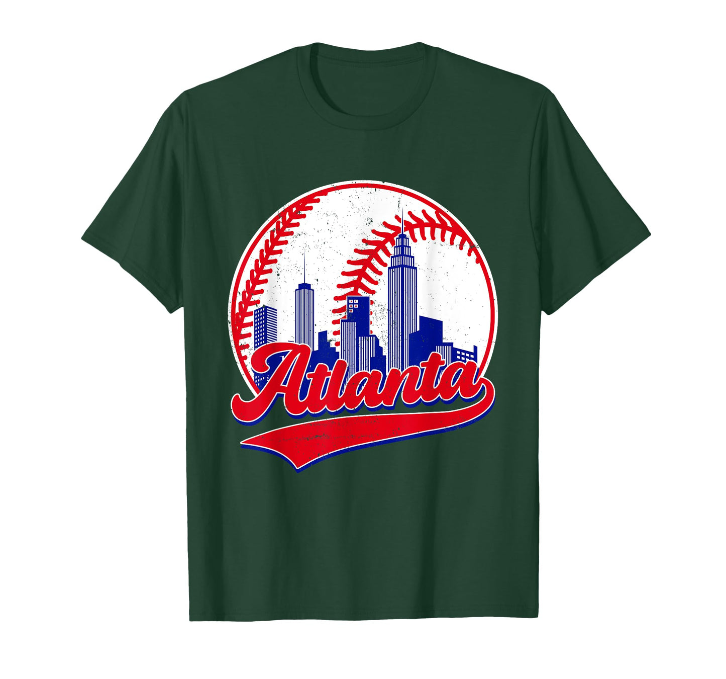 Retro Baseball Player Lover Atlanta Distressed Game Day T-Shirt