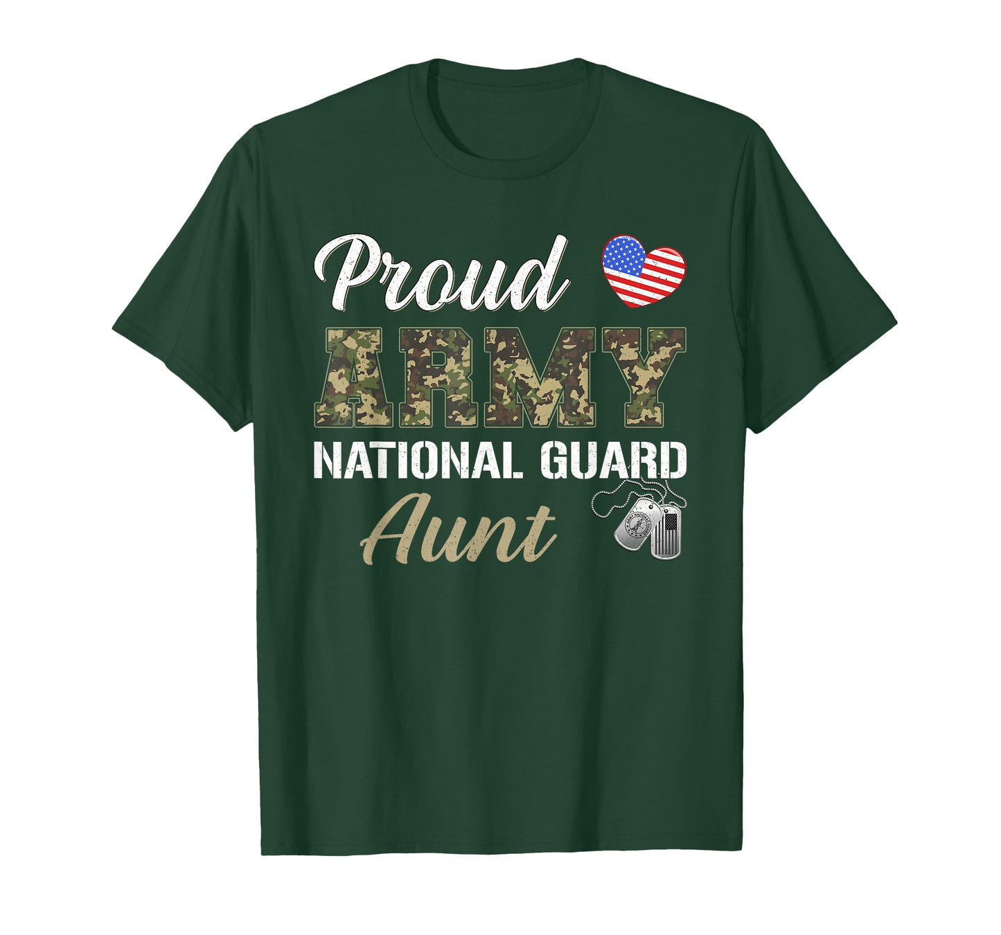 Retro Proud Army National Guard Aunt Military Pride Costume T-Shirt