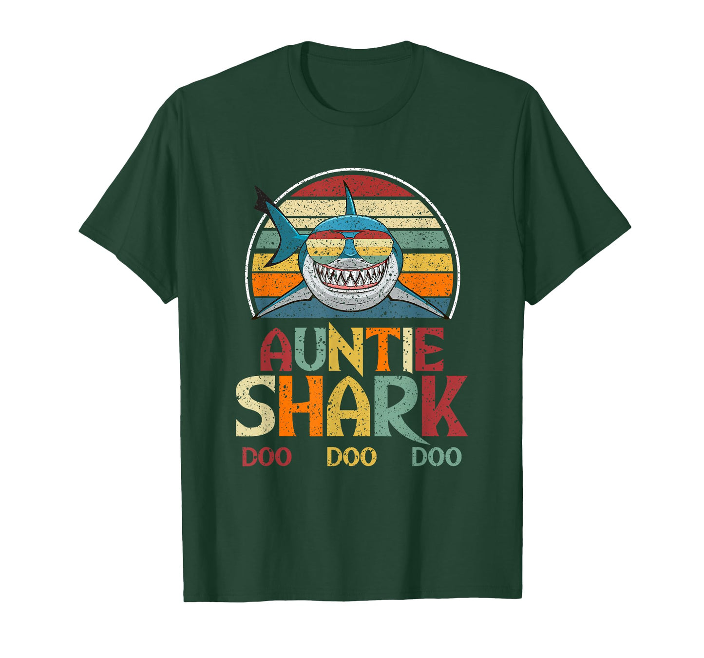 Retro Vintage Auntie Shark Aunt Gift T-Shirt