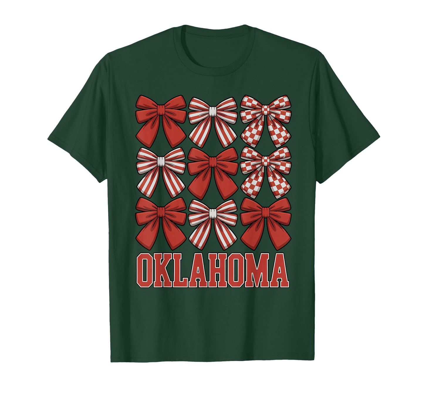 Oklahoma OK Women Toddler Girls Coquette Bow State Pride T-Shirt