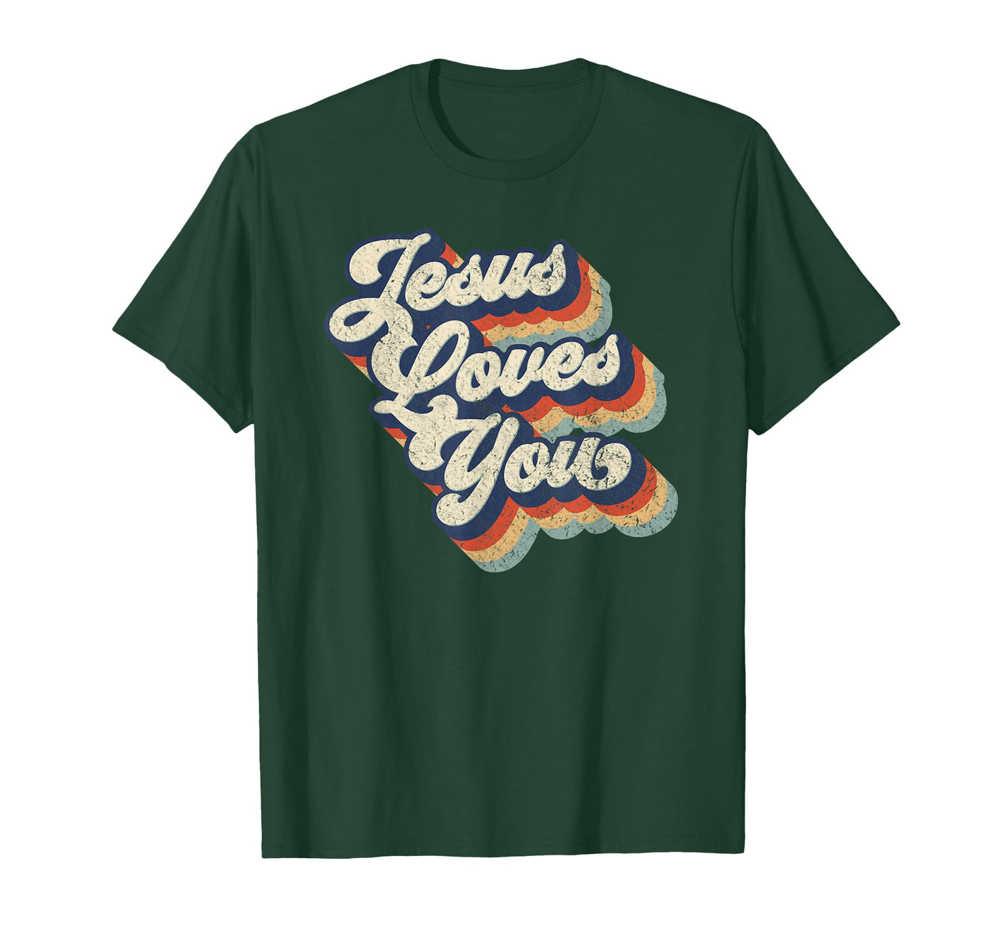 Jesus Loves You Retro Vintage Style Graphic Design Womens T-Shirt
