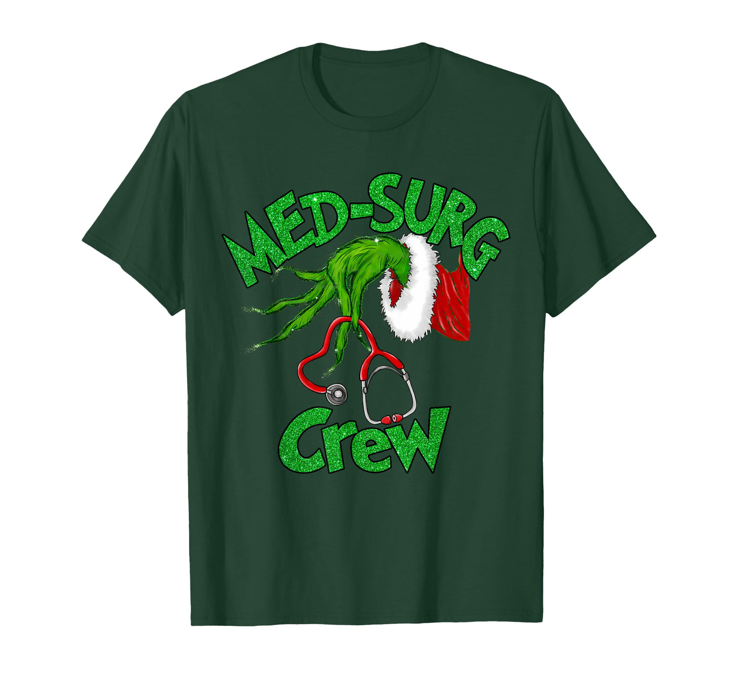 Retro Med-surg Crew Nurse Stethoscope Christmas Xmas Nursing T-Shirt