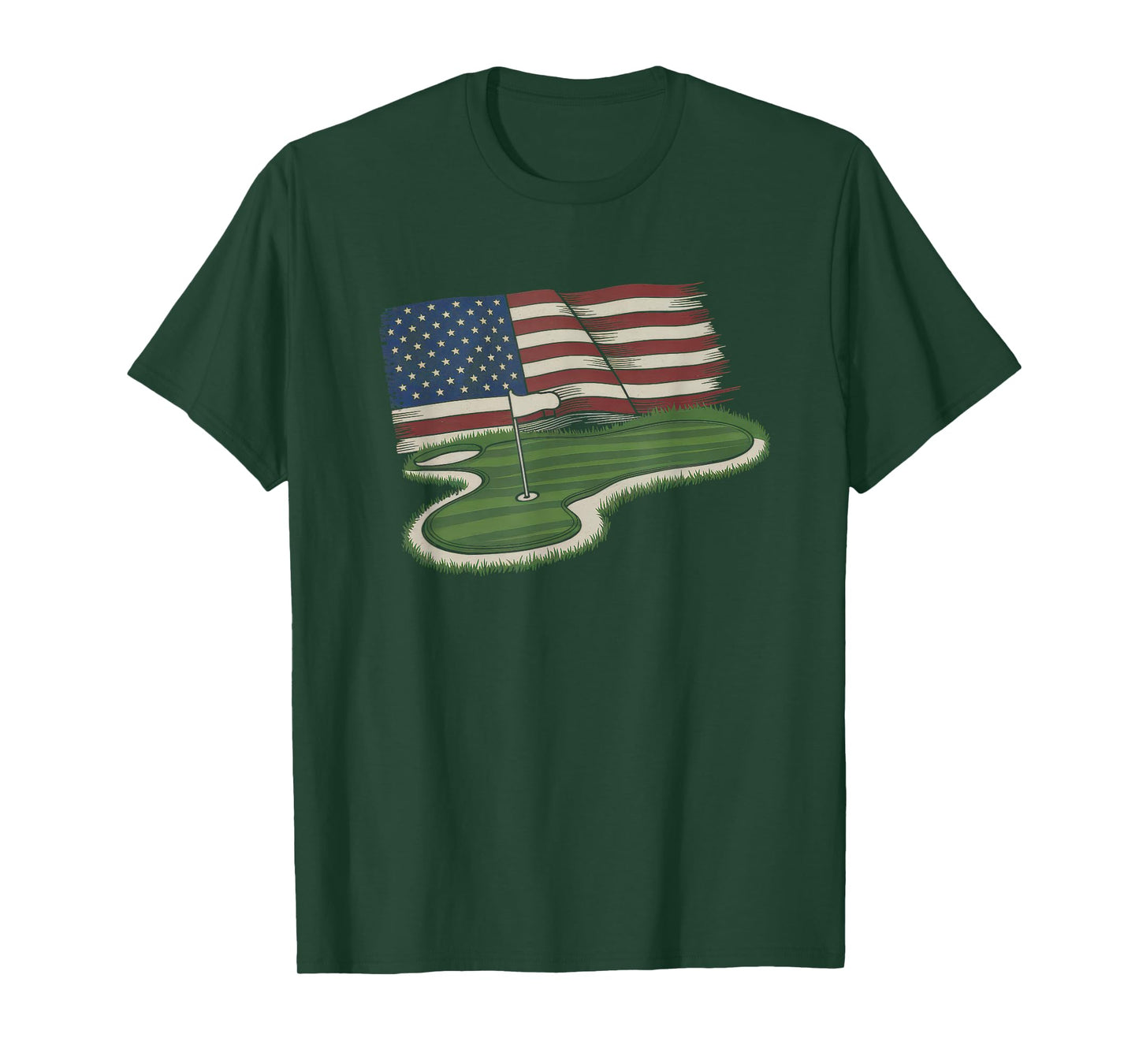 American Flag Golf Tshirt Men Women Golf Club Golfer Golfing T-Shirt