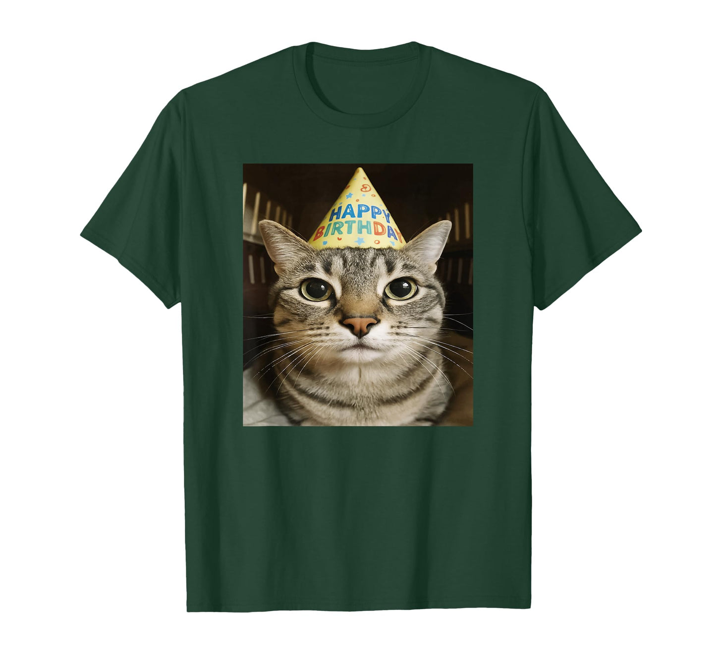 Funny Staring Meme Cat Birthday Greeting Adults, Boys, Girls T-Shirt