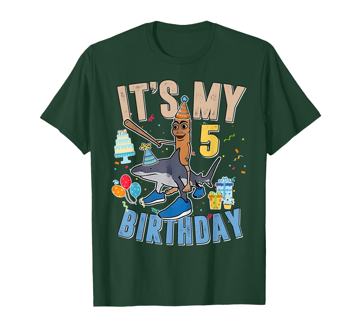 It's My 5th Birthday Tung Tung Tung Sahur Tralalero Tralala T-Shirt