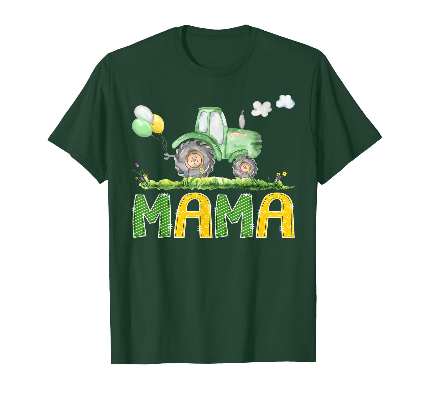 Funny Mama Birthday Boy Tractor Farm Truck Matching T-Shirt