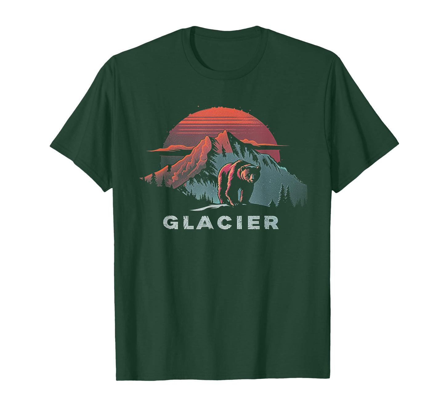 Glacier - US National Park Vintage Men Women Kids Retro T-Shirt