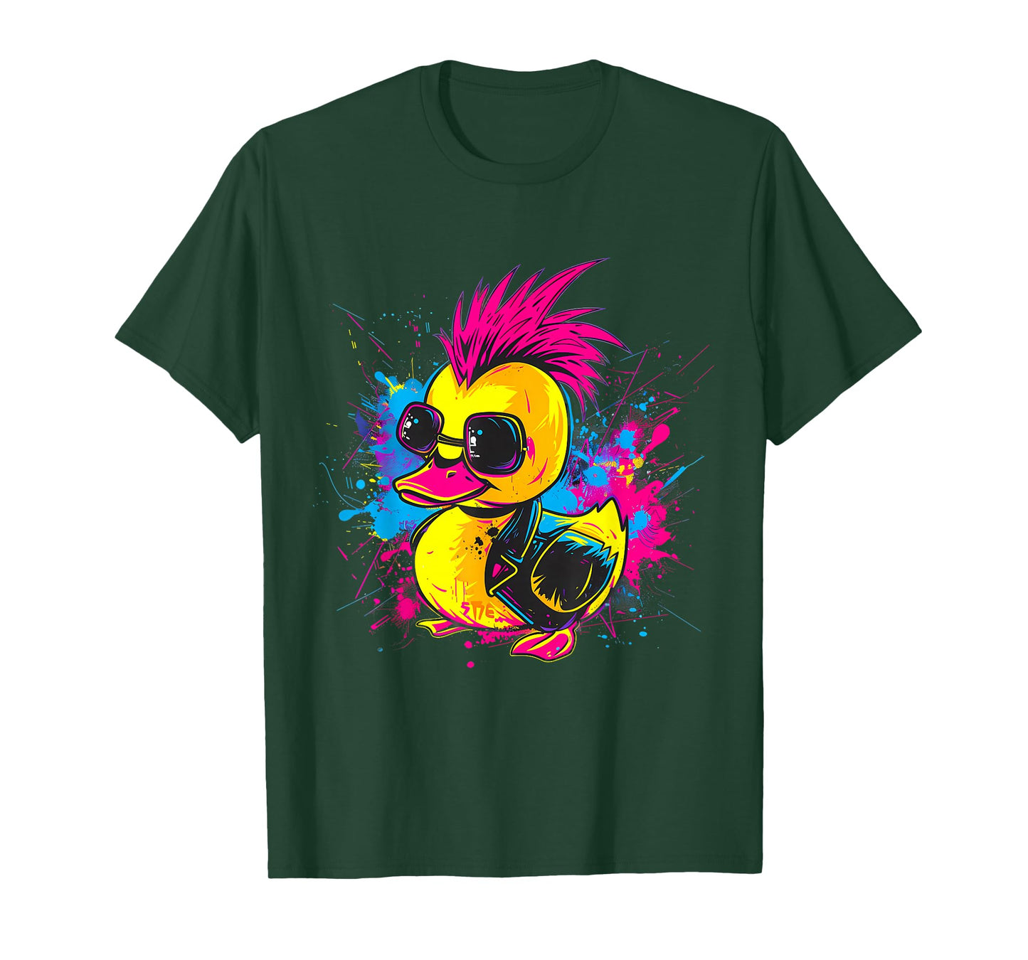 Rubber Duck Punk Rock Watercolor Rubber Duckling Duck Lover T-Shirt