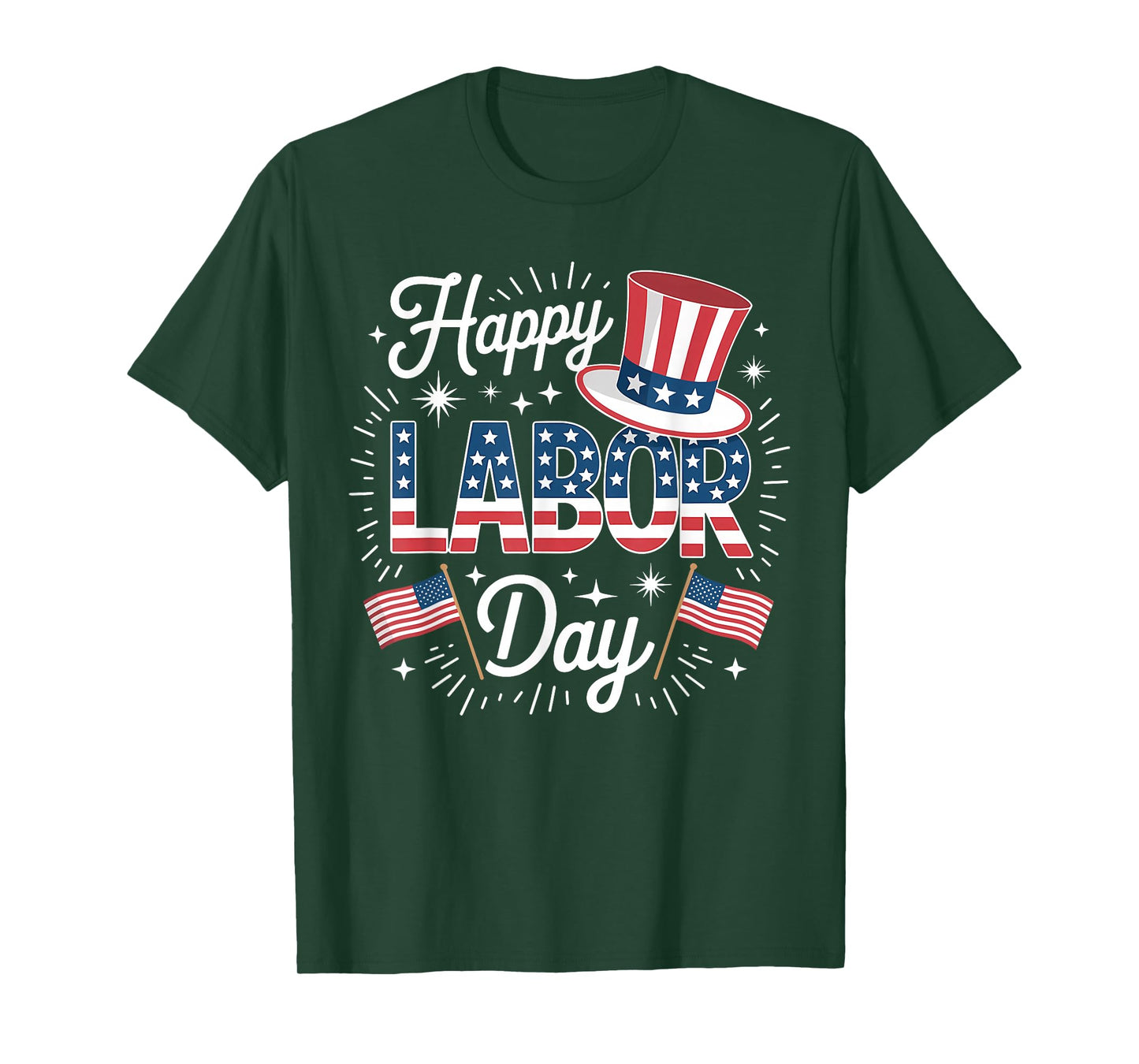 Happy Labor Day Patriotic Union Workers USA Flag Men Women T-Shirt