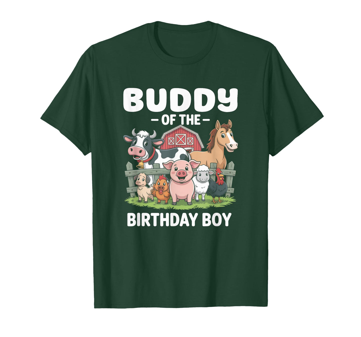 Buddy Of The Birthday Boy Farm Animal Bday Party T-Shirt