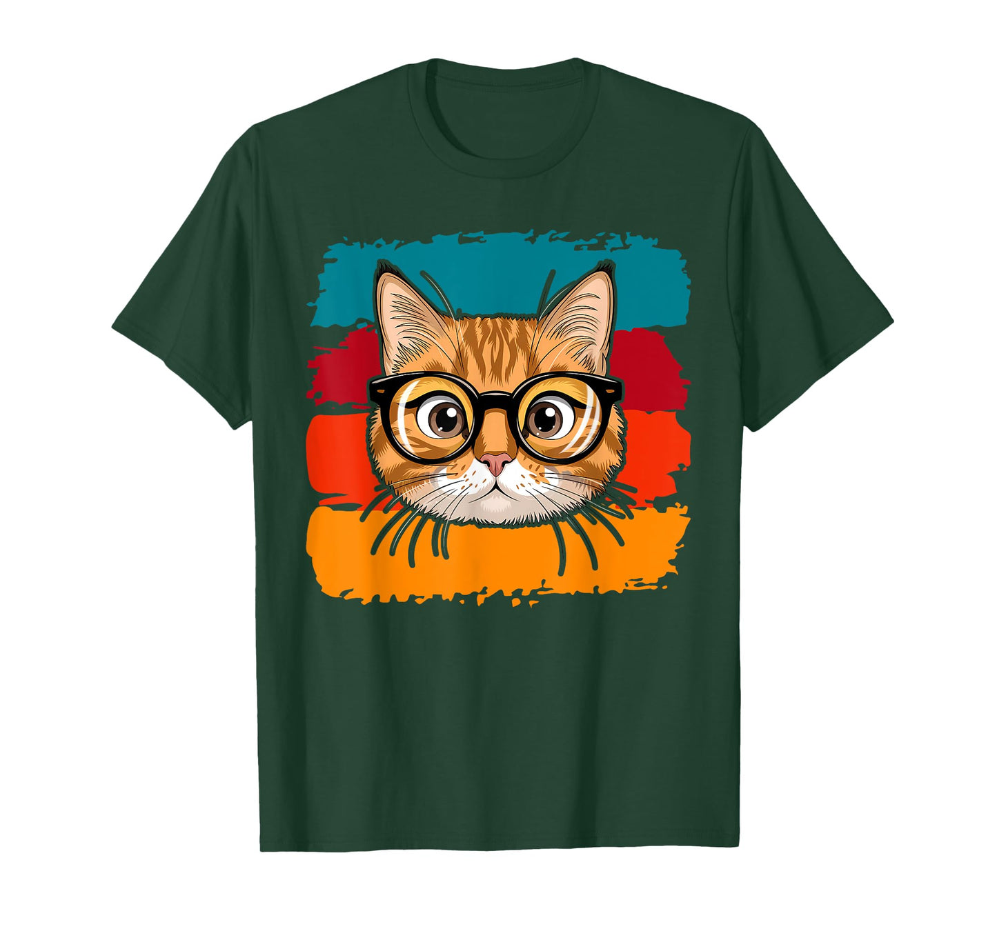 Cool Cat Head Wearing Spectacles Costume for Cats Lovers T-Shirt