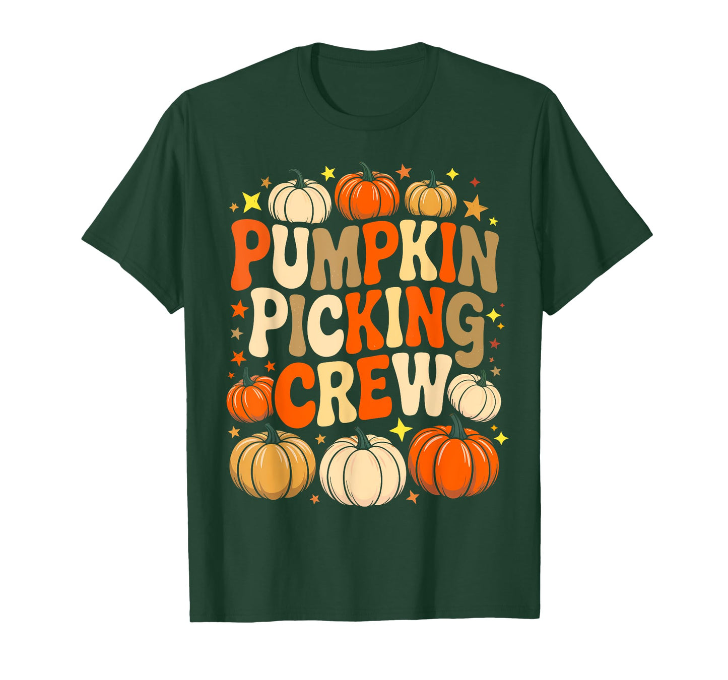 Groovy Pumpkin Picking Crew Matching Family Tee Autumn T-Shirt