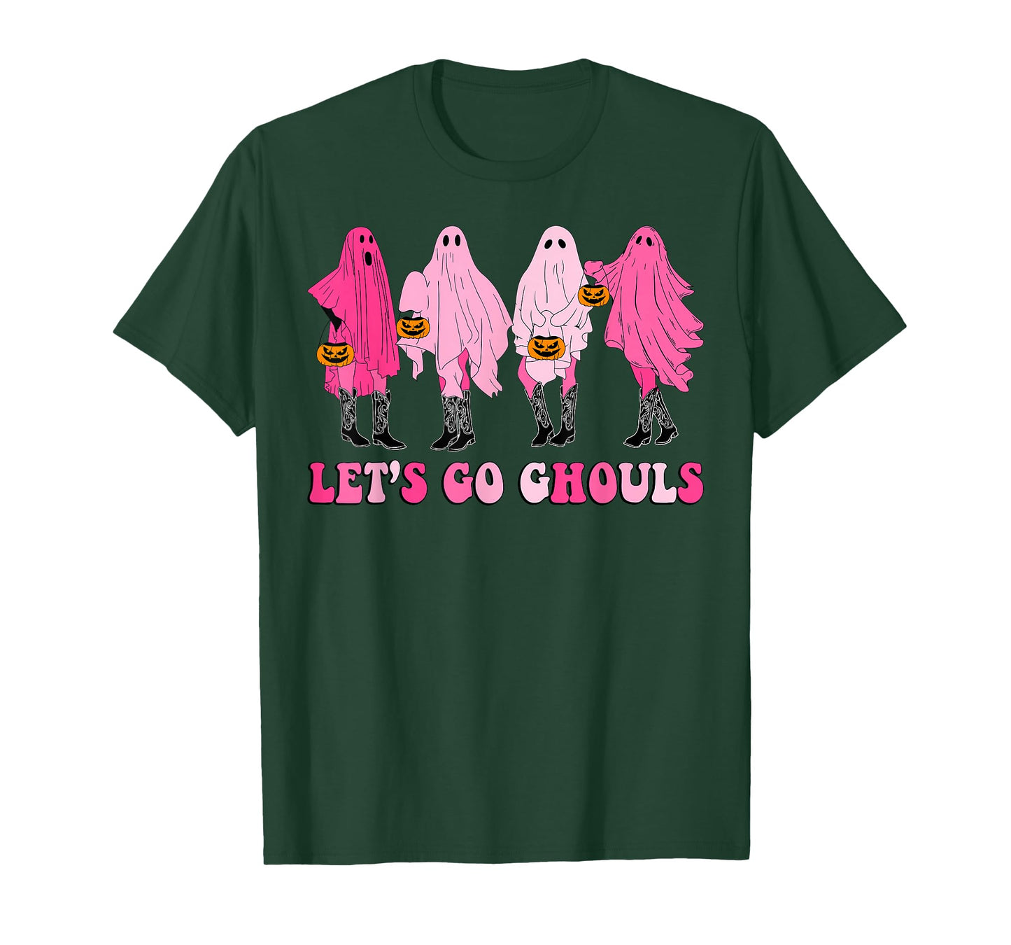 Let’s Go Ghouls Groovy Trick Or Treat Ghosts Halloween T-Shirt