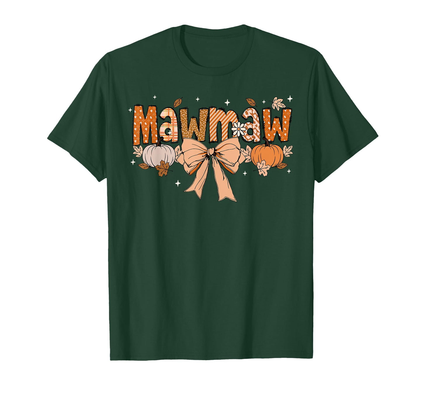 Mawmaw Pumpkin Fall Coquette Bow Thanksgiving Mom Women T-Shirt