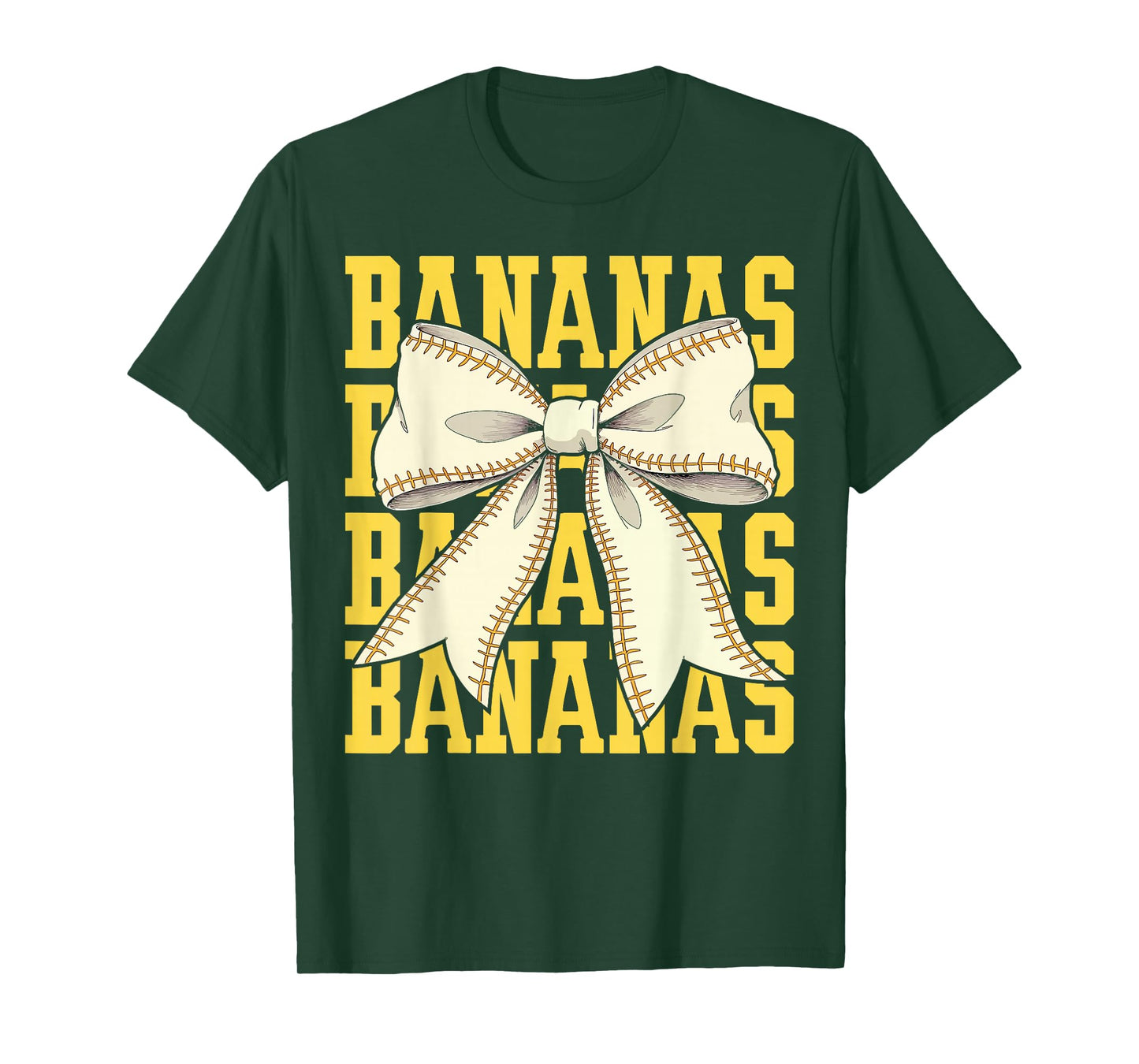 Retro Bananas Last Name Coquette Bow Men Women Kids T-Shirt